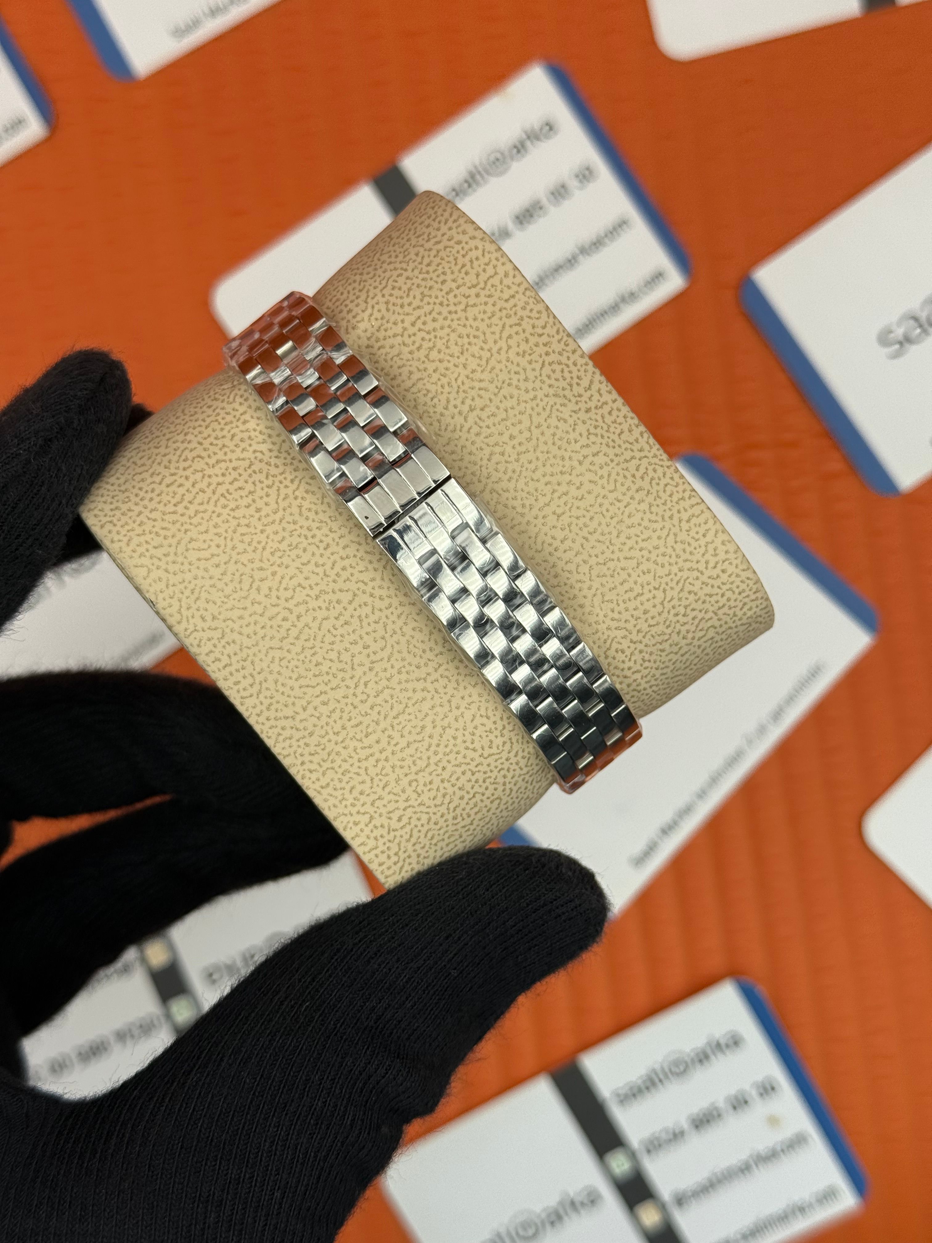 ROLEX Panthere 22mm kasa taşlı bezel silver kasa kordon  beyaz kadran lacivert akrep yelkovan