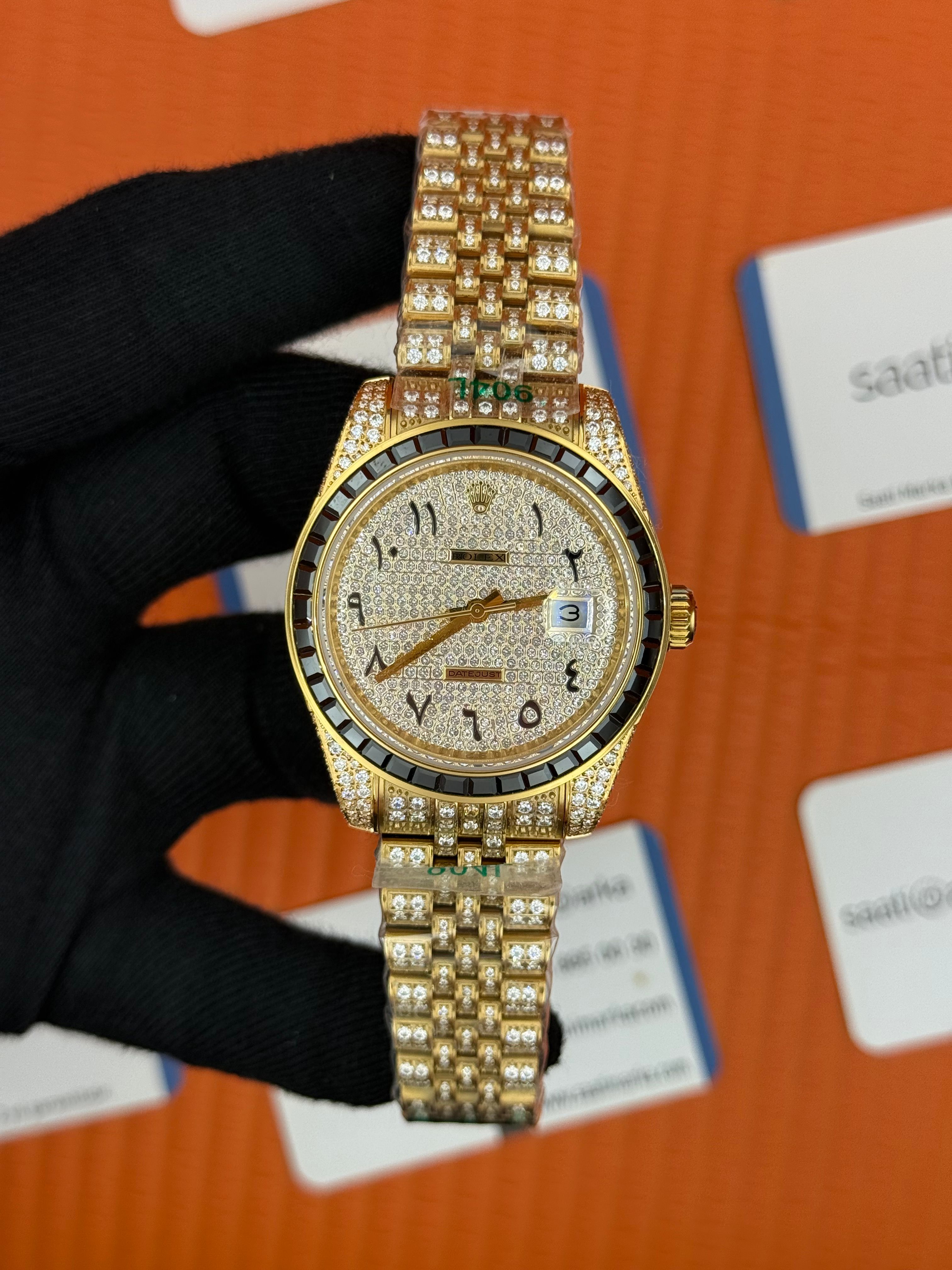 ROLEX Datejust arabic dial full diamond 41mm gold