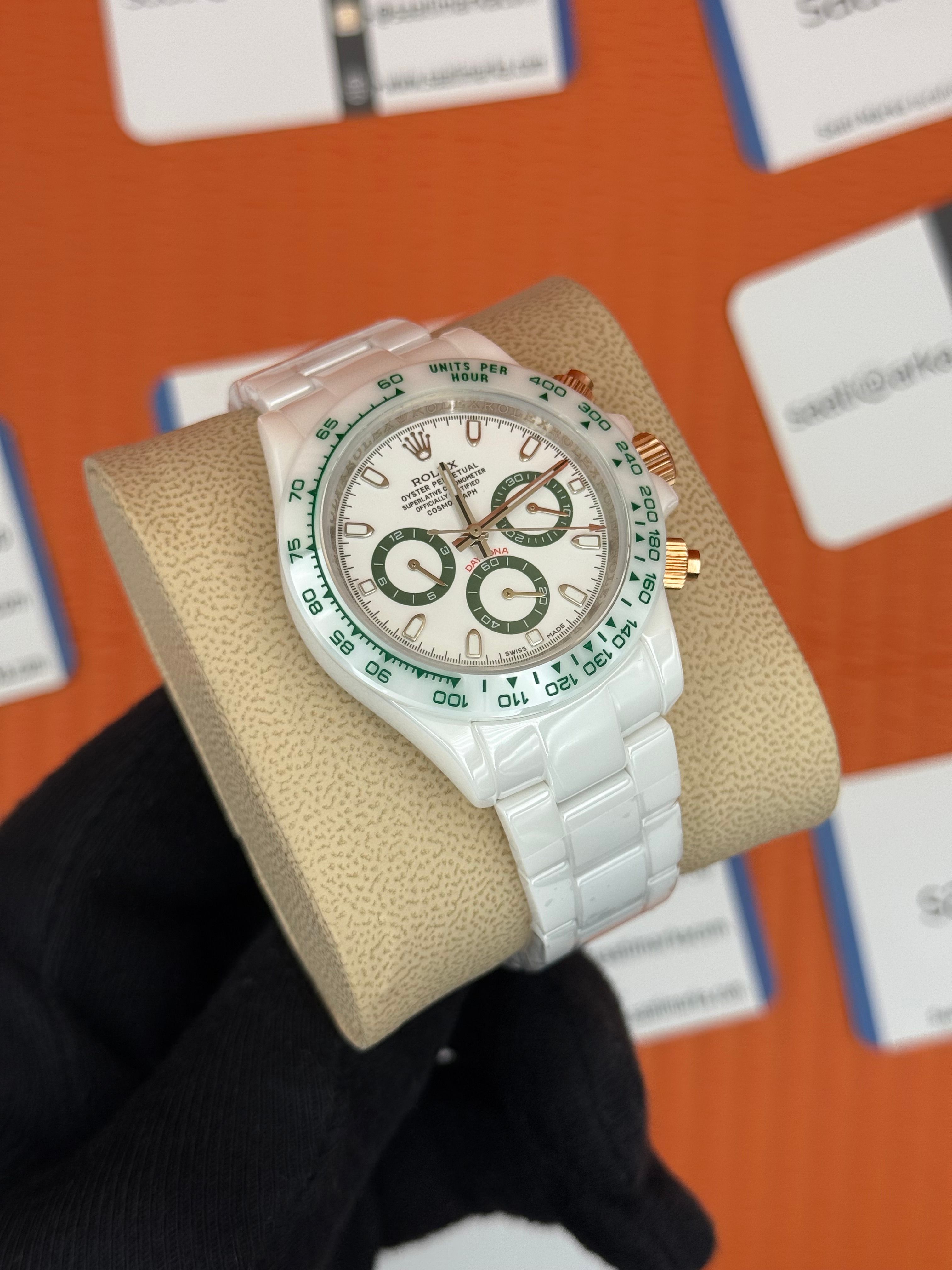 ROLEX Daytona white dial SERAMİK kasa-kordon