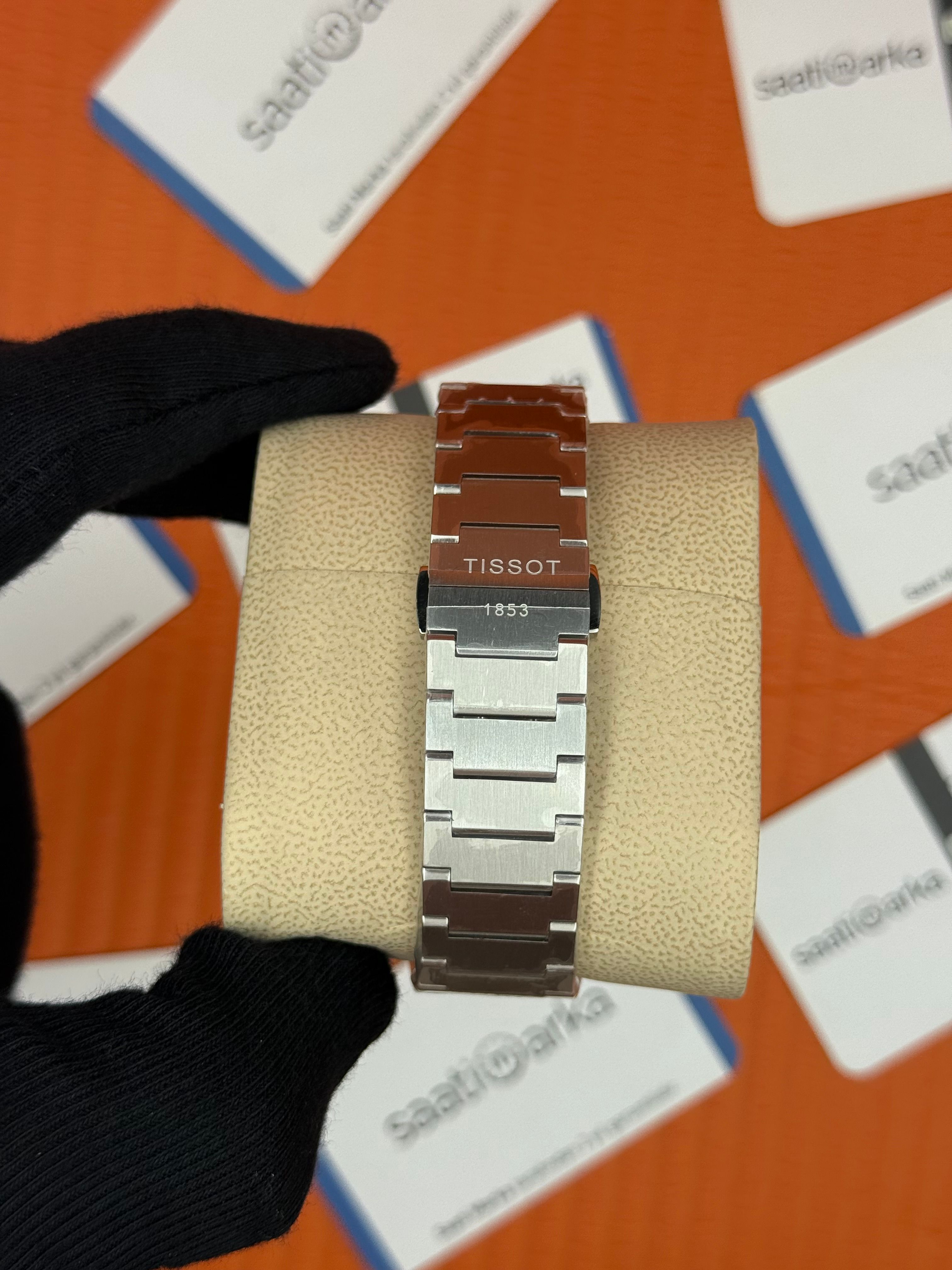 TISSOT PRX 40MM mavi kardan silver kasa  kordon erkek kol saati