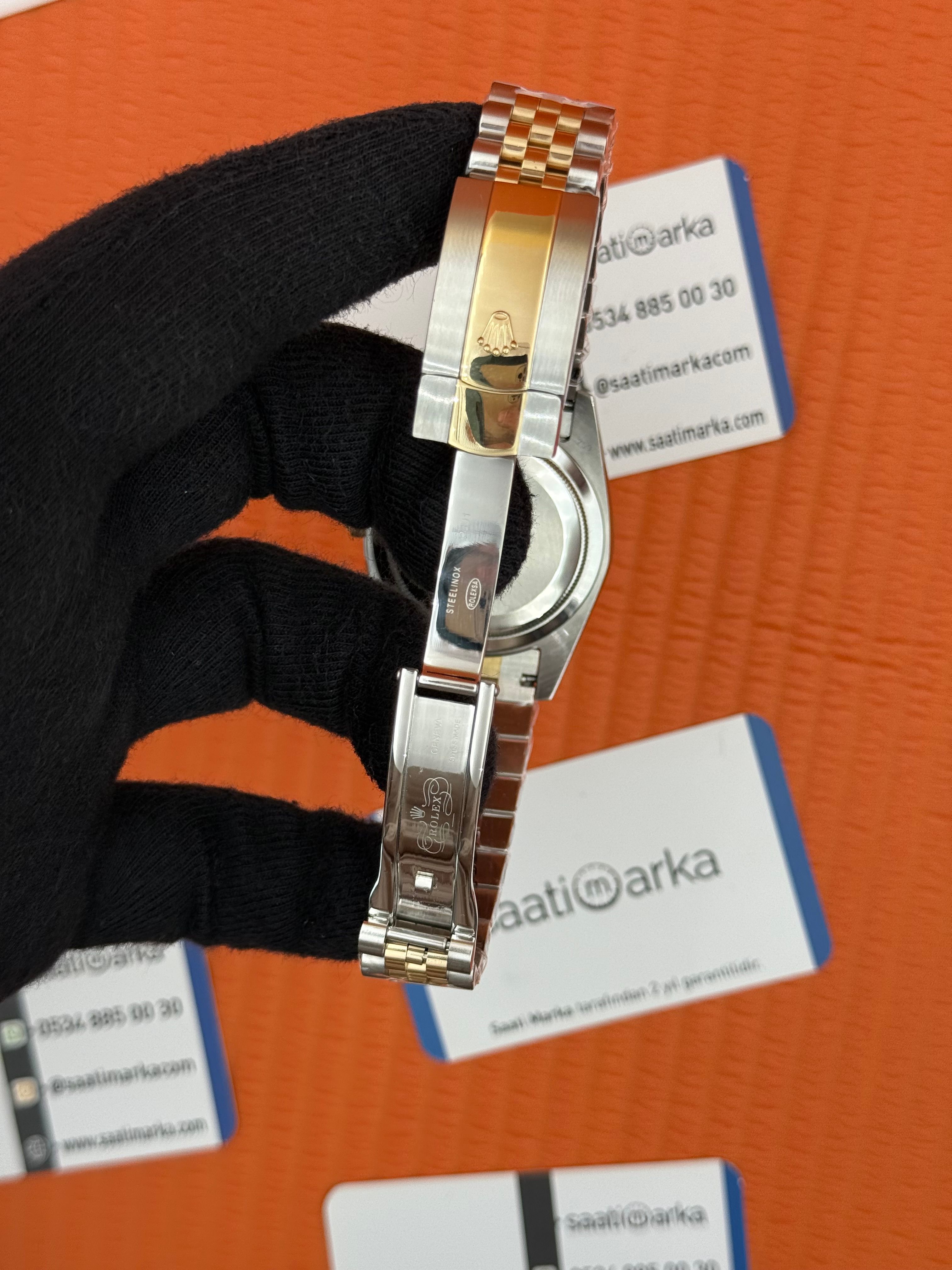 ROLEX Datejust taşlı bezel baget taşlı grey dial gold-silver jubilee kordon
