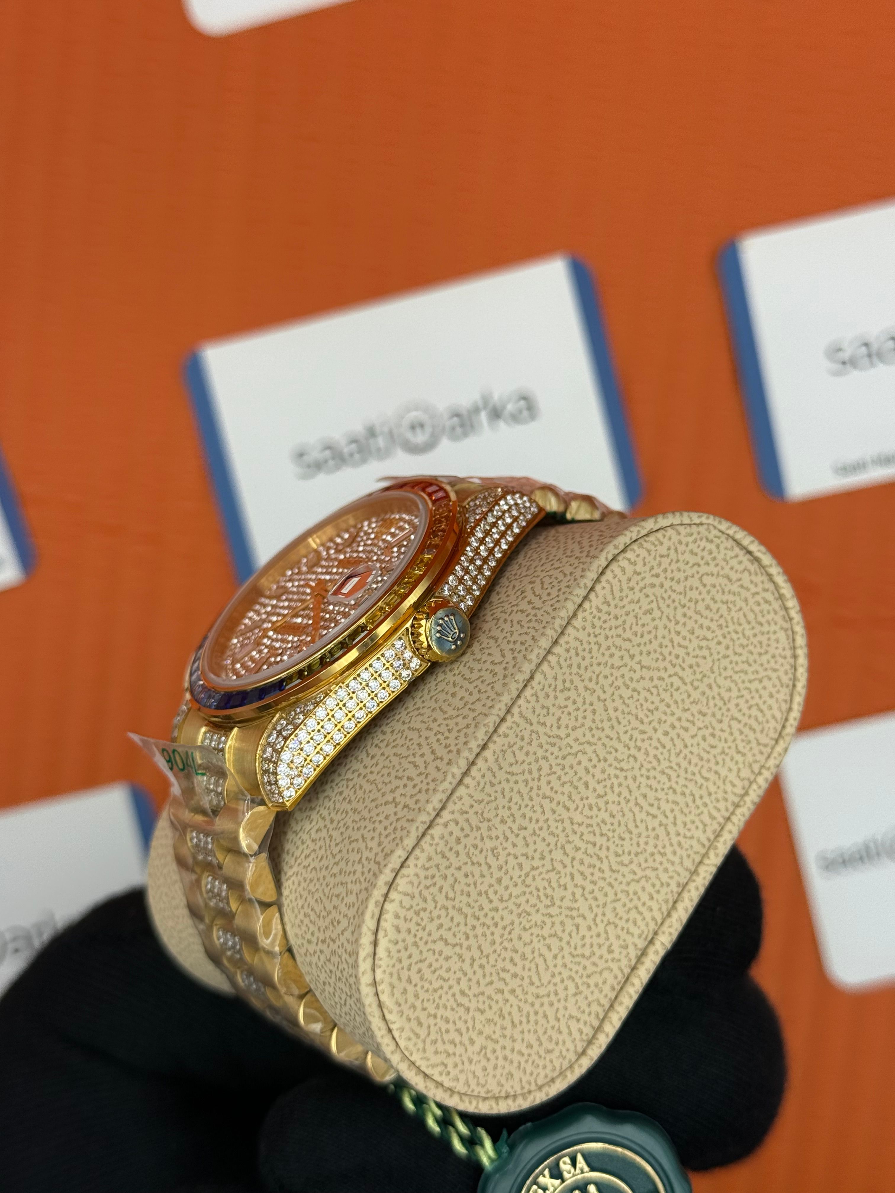 ROLEX Datejust taşlı kasa kordon gold