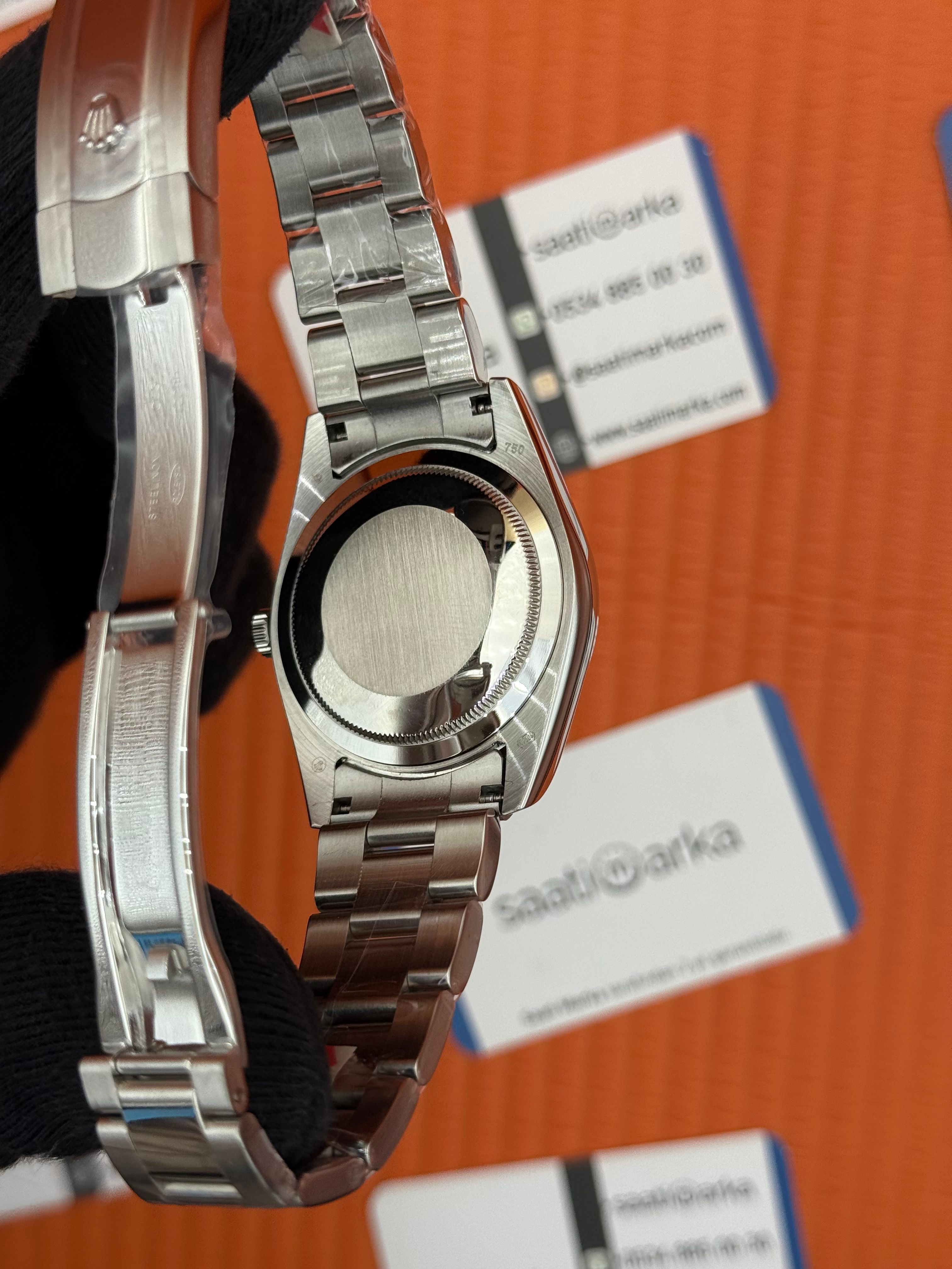 ROLEX Datejust roma rakamlı black dial silver oyster kordon
