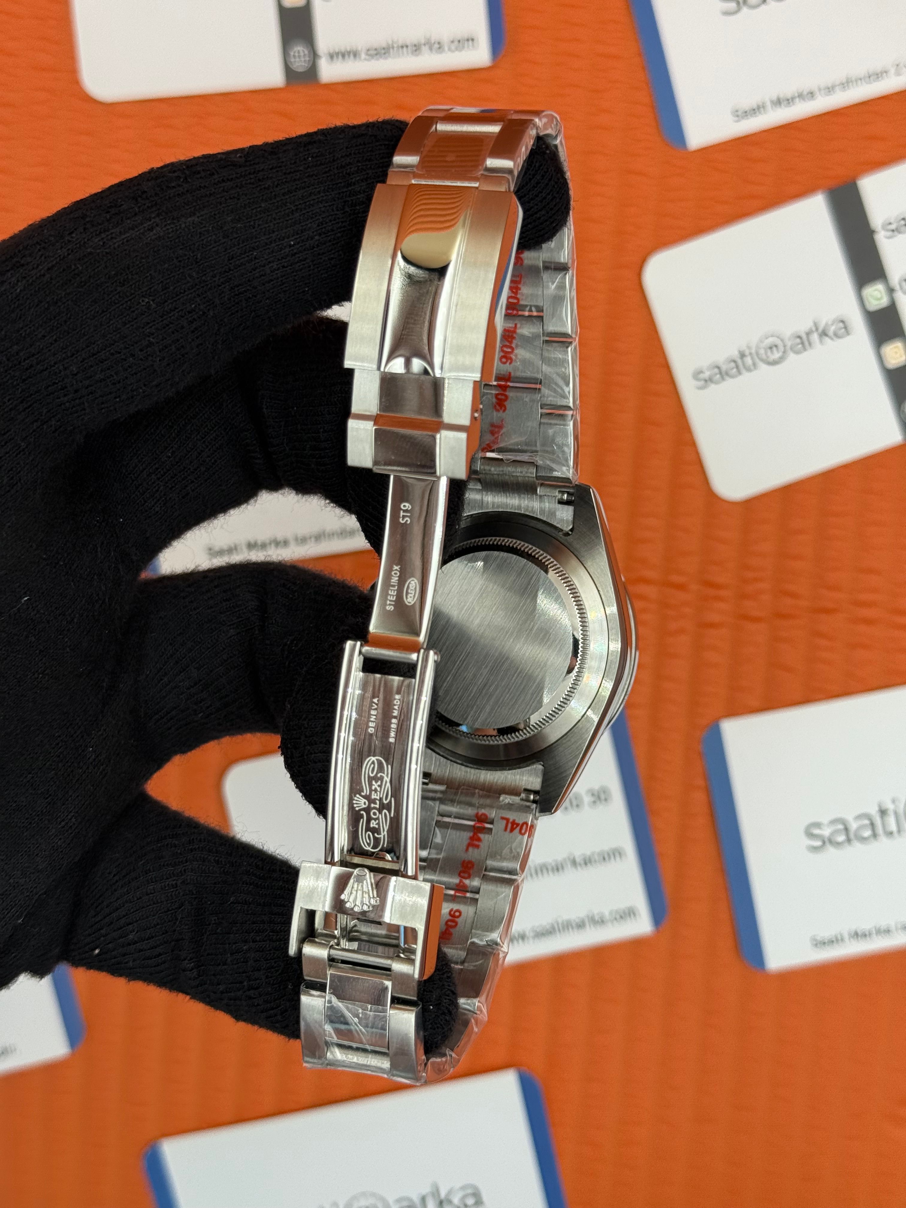 ROLEX Daytona taşlı bezel turguoise dial silver kasa-kordon
