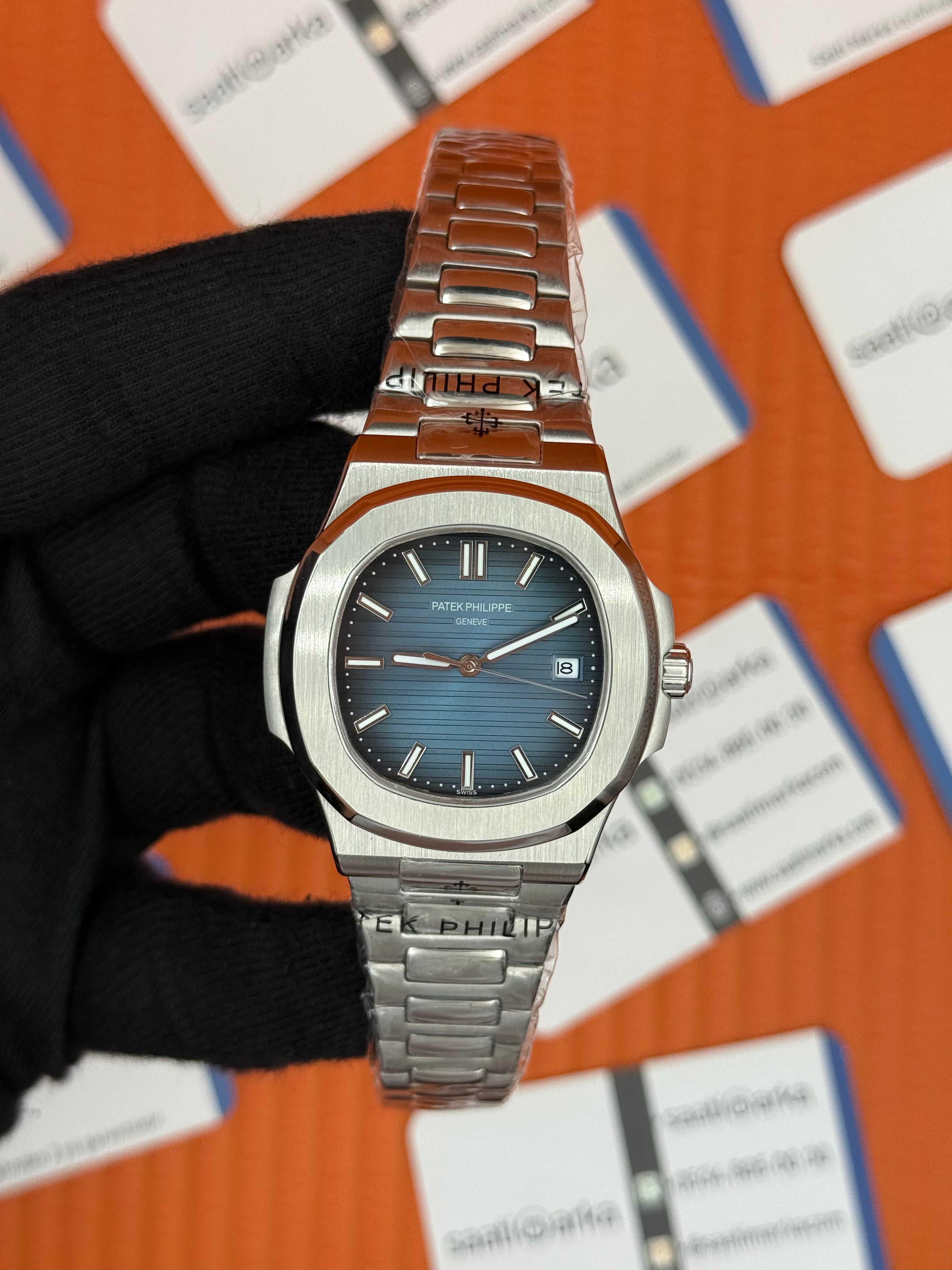 PATEK PHILIPPE NAUTİLUS MAVİ KADRAN SİLVER KASA-KORDON