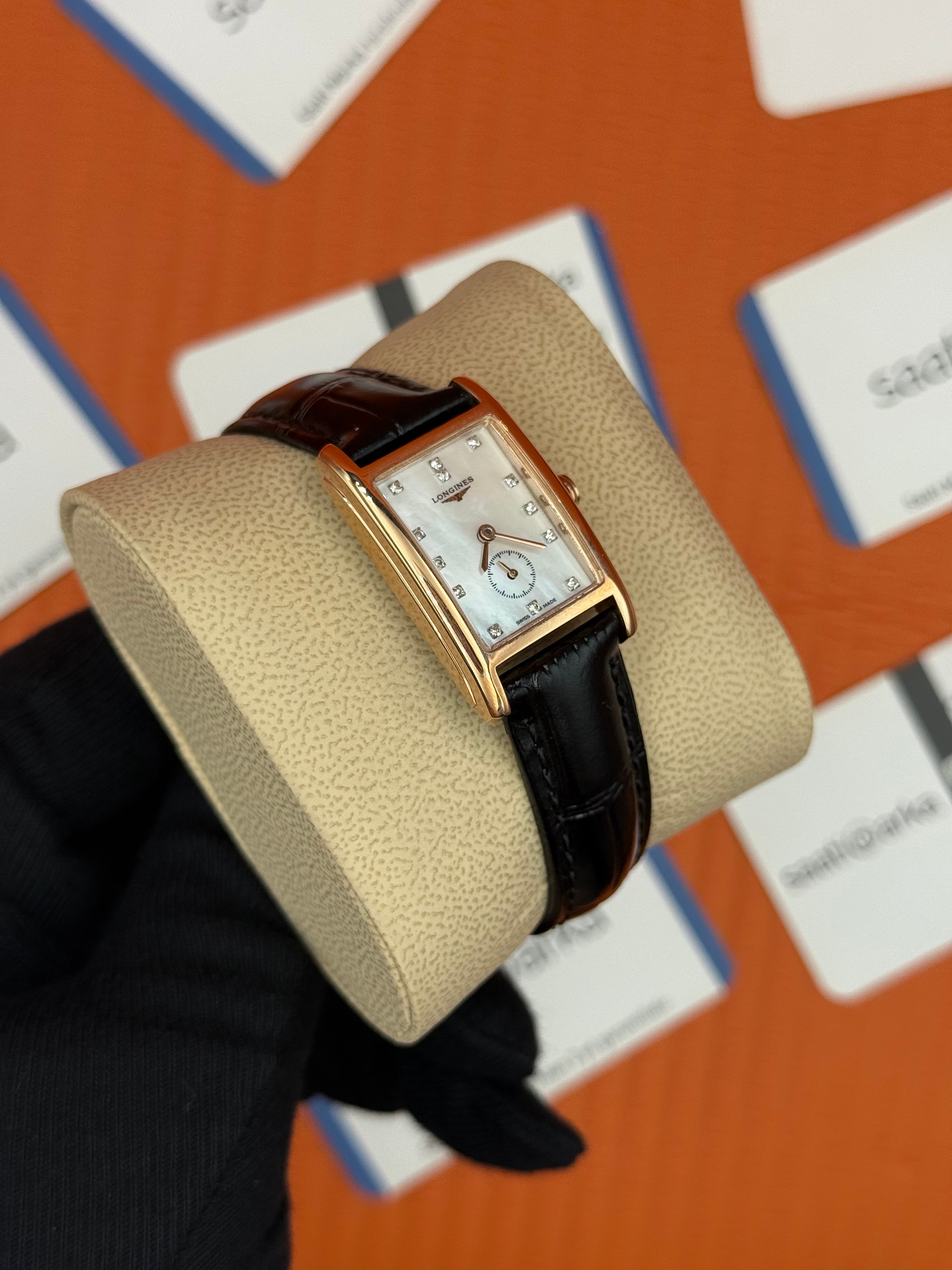 LONGINES DOLCEVİTA L5.255.8.87.0 beyaz kadran siyah deri kordon rose kasa