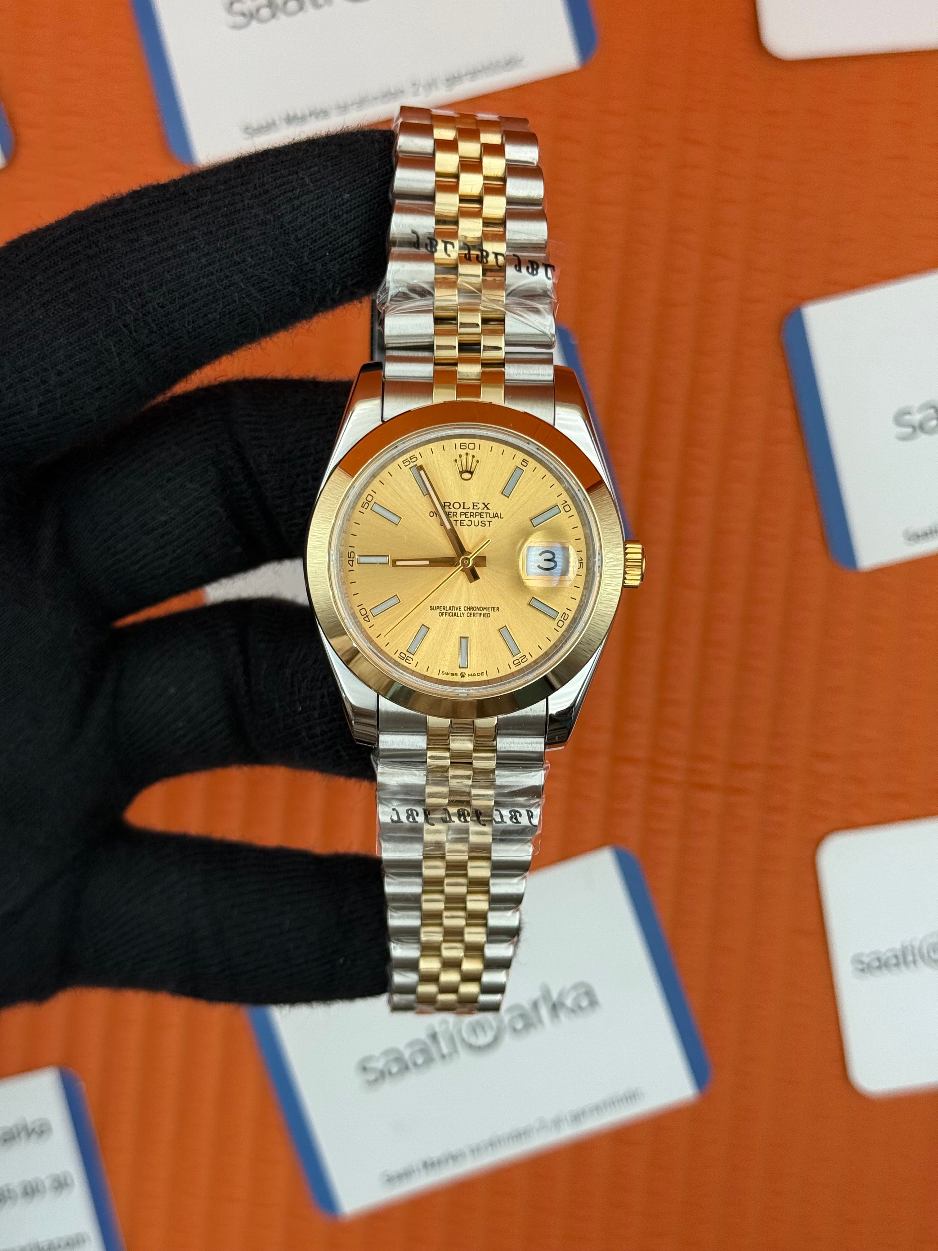 ROLEX Datejust champagne dial gold-silver jubilee kordon