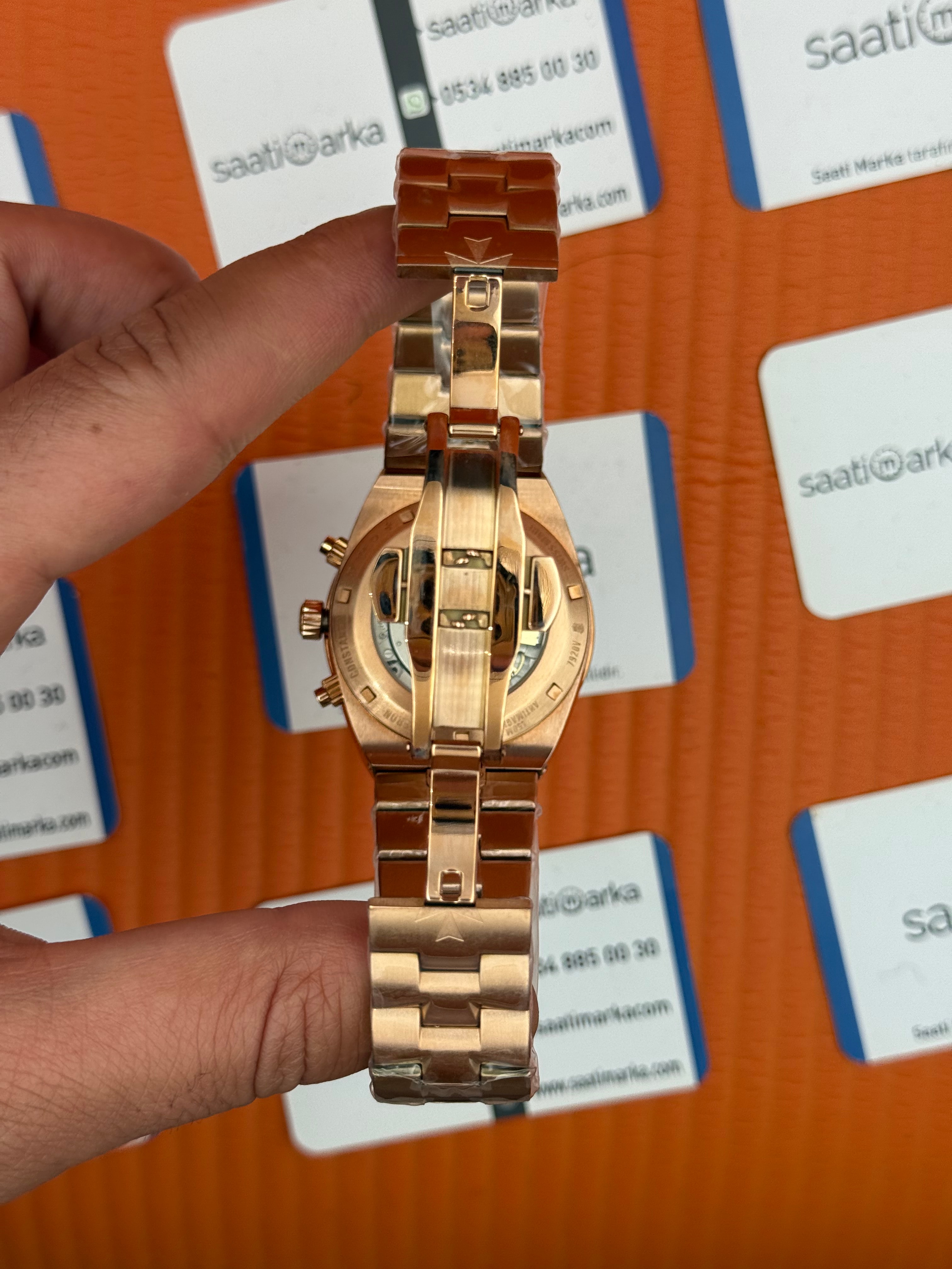 VACHERON CONSTANTIN overseas chronograph siyah kadran rose kasa kordon erkek kol saati