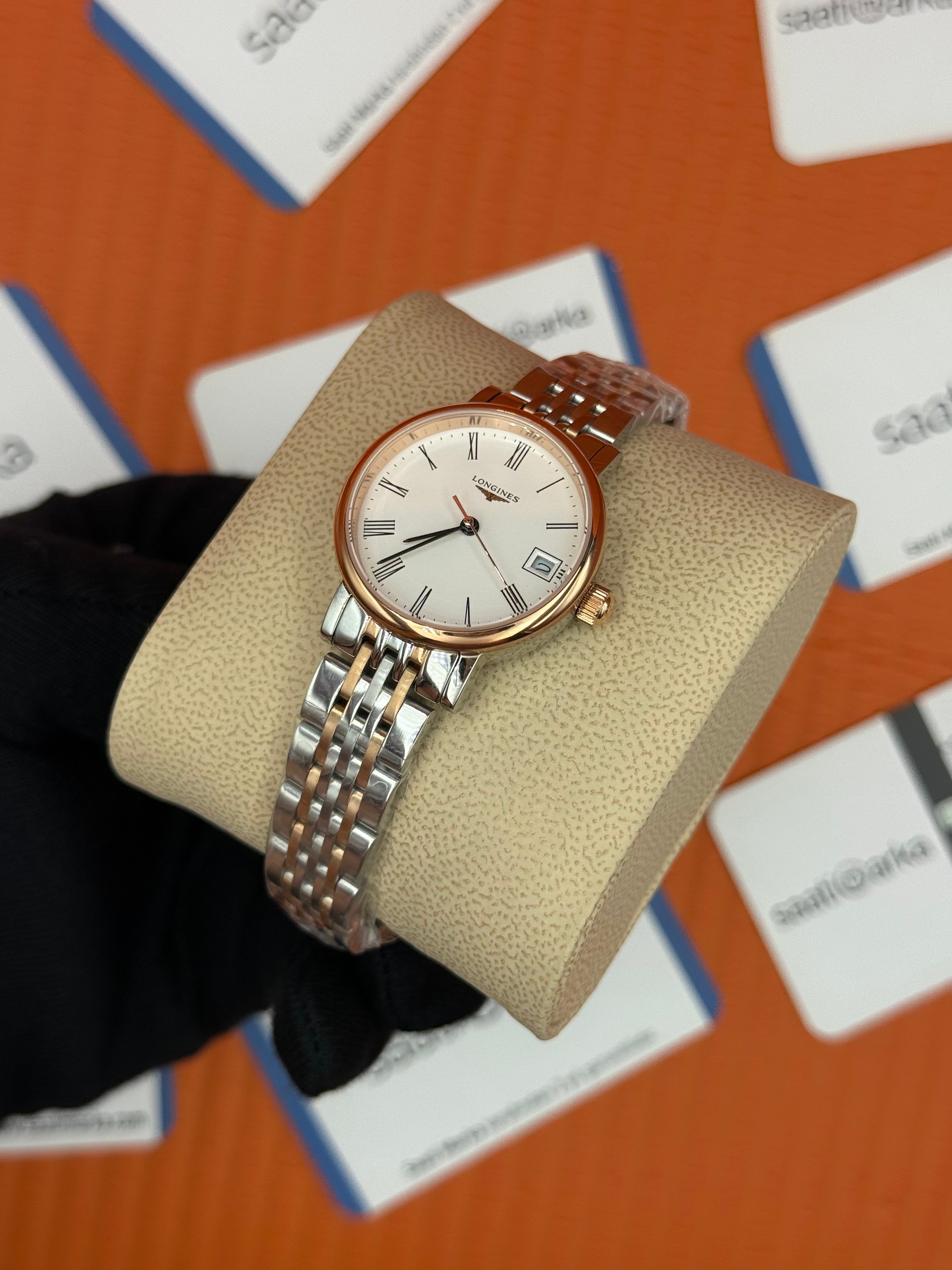 LONGİNES L43095117 beyaz roma rakamlı kadran rose silver kasa kordon