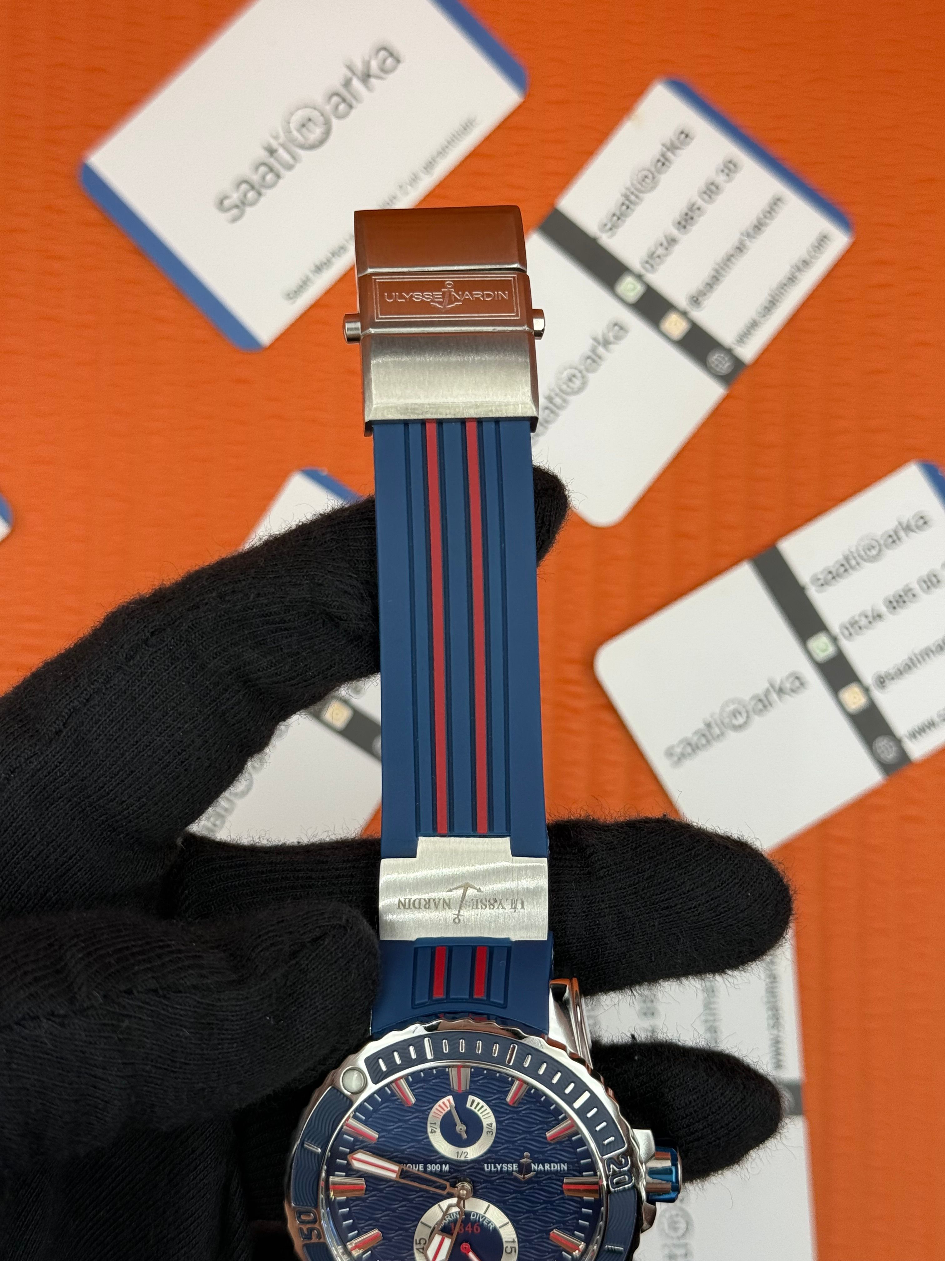 ULYSSE NARDİN CHRONOMETER MAXİ MARİNE MAVİ KORDON SİLVER KASA 