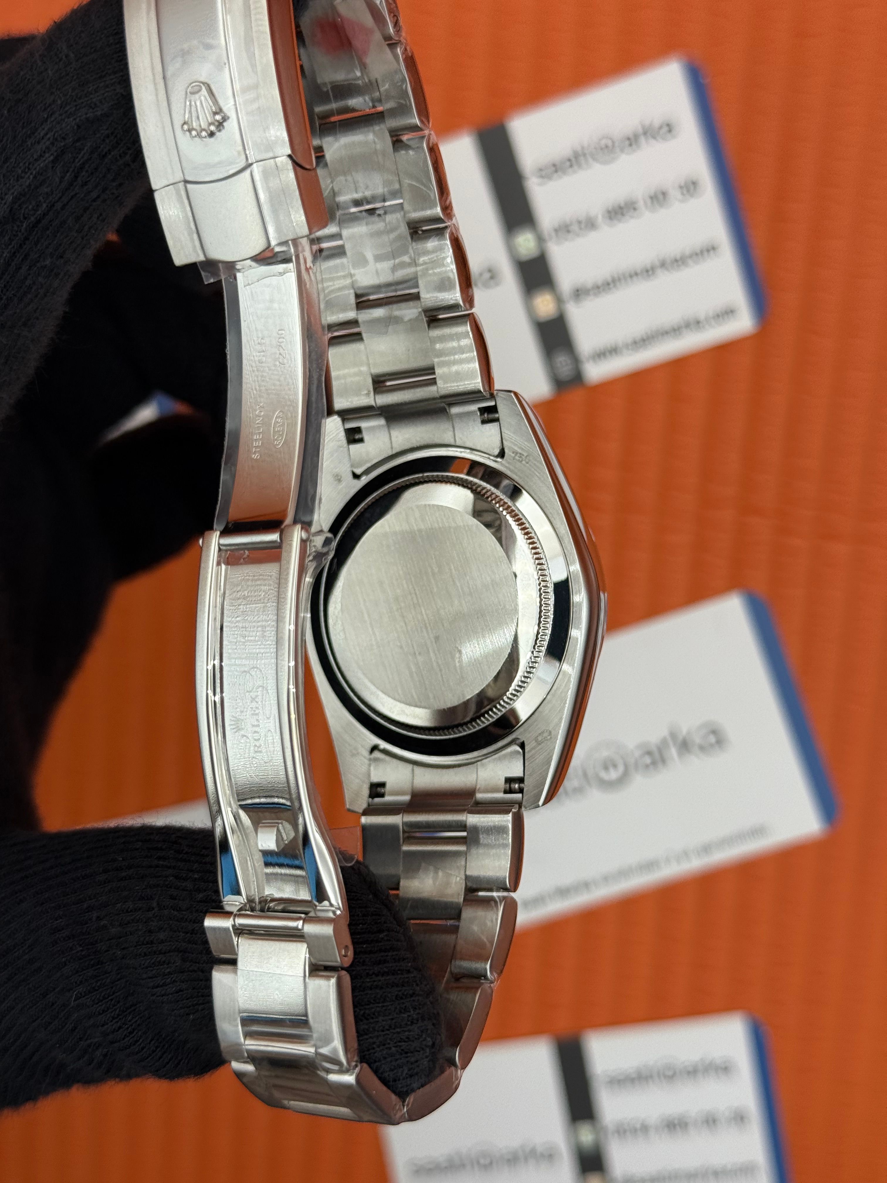 ROLEX Datejust baget taşlı grey dial silver oyster kordon