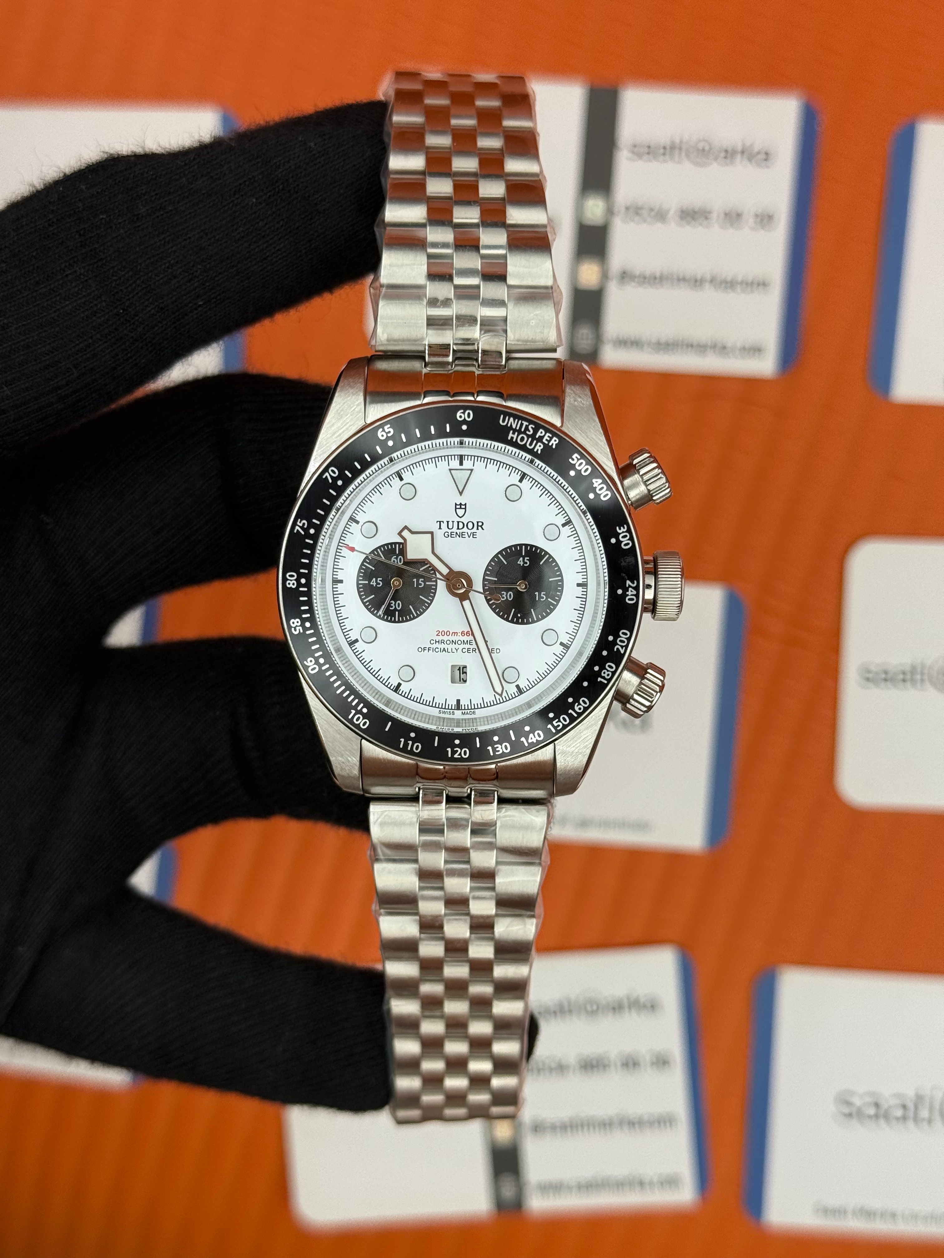 TUDOR black bay beyaz kadran silver jubilee kordon 41mm erkek kol saati