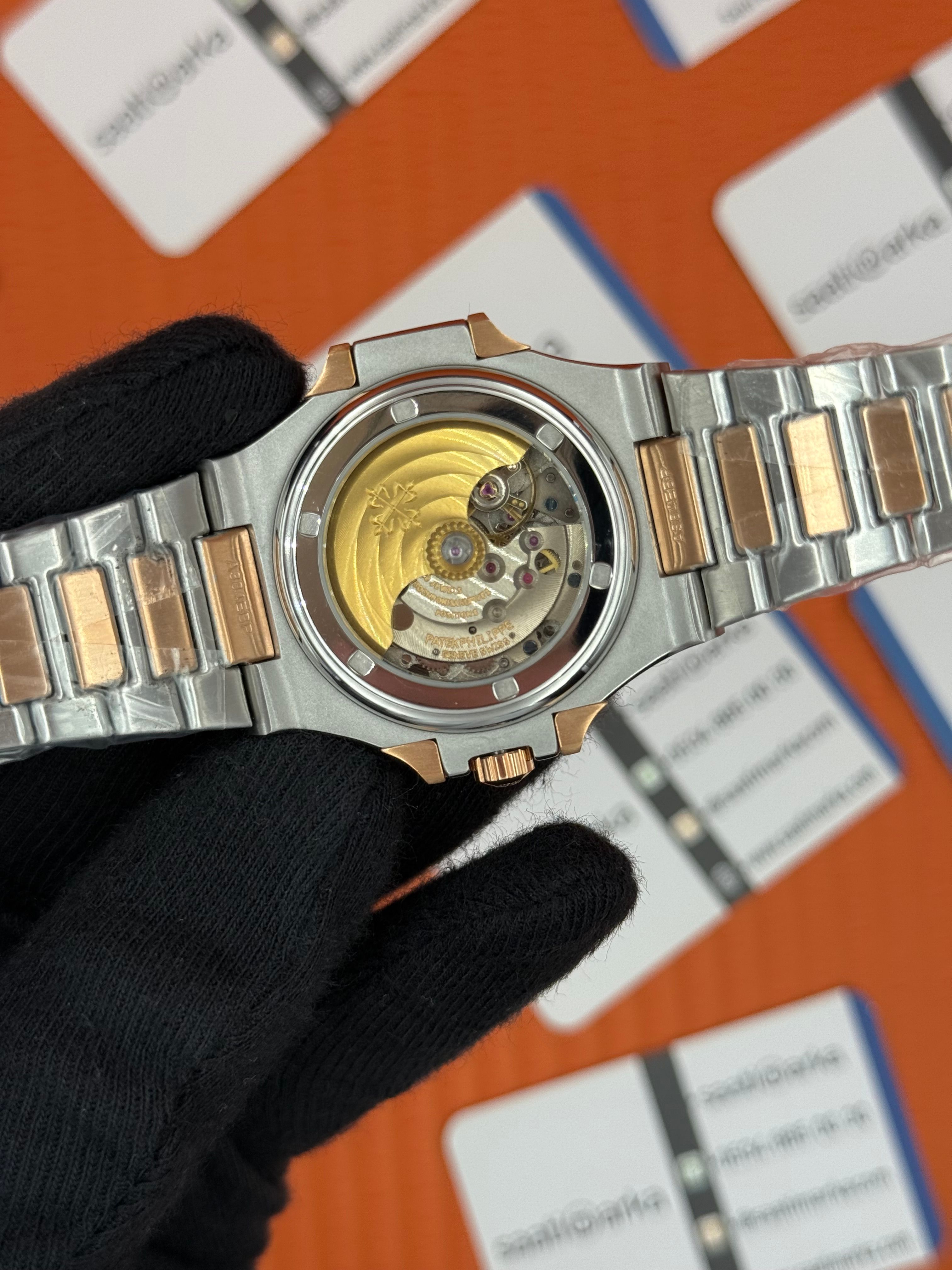 PATEK PHILIPPE nautilus siyah kadran rose silver kasa kordon