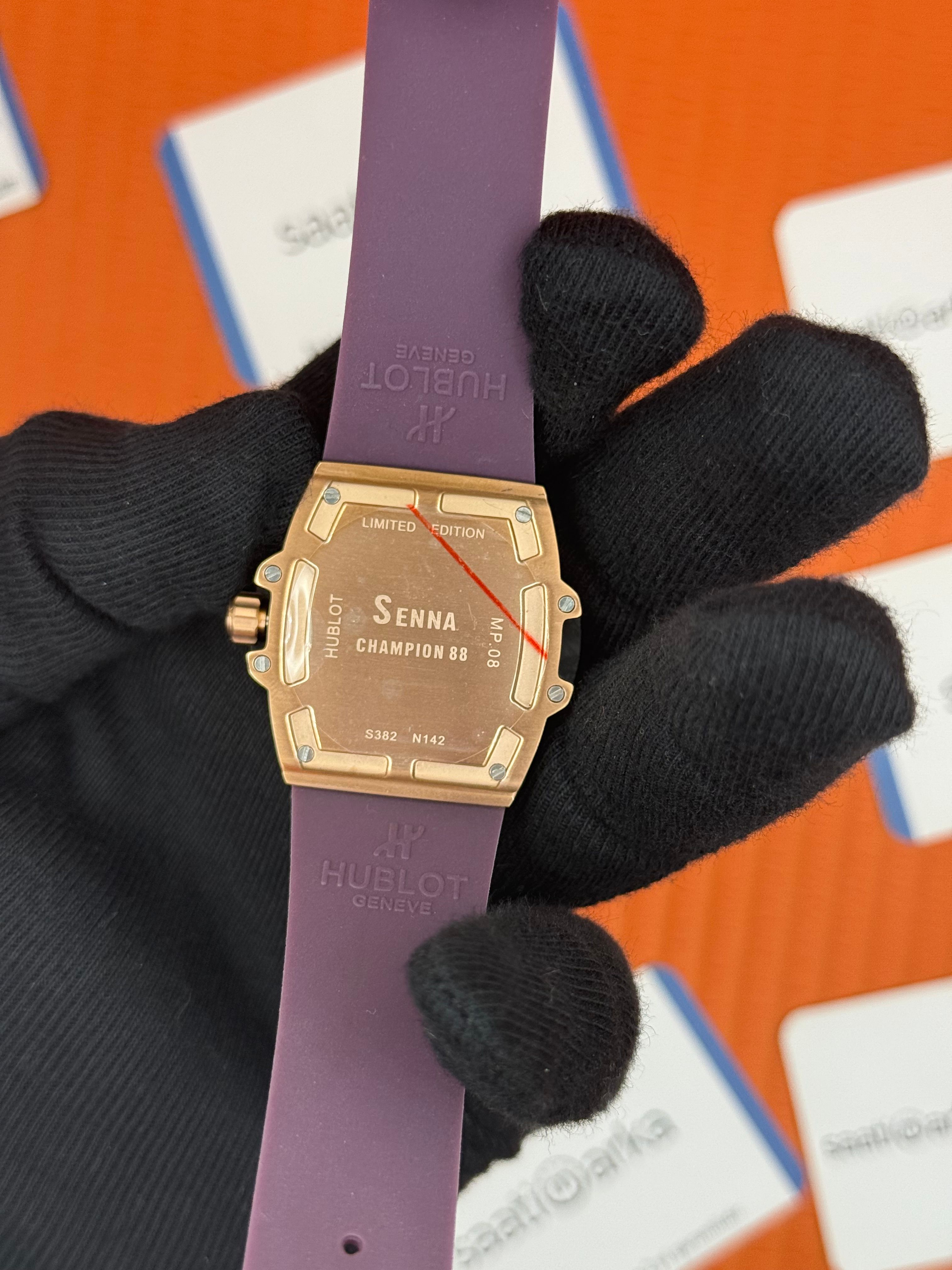 HUBLOT taşlı bezel rose kasa mor kadran mor kauçuk kordon kadın kol saati
