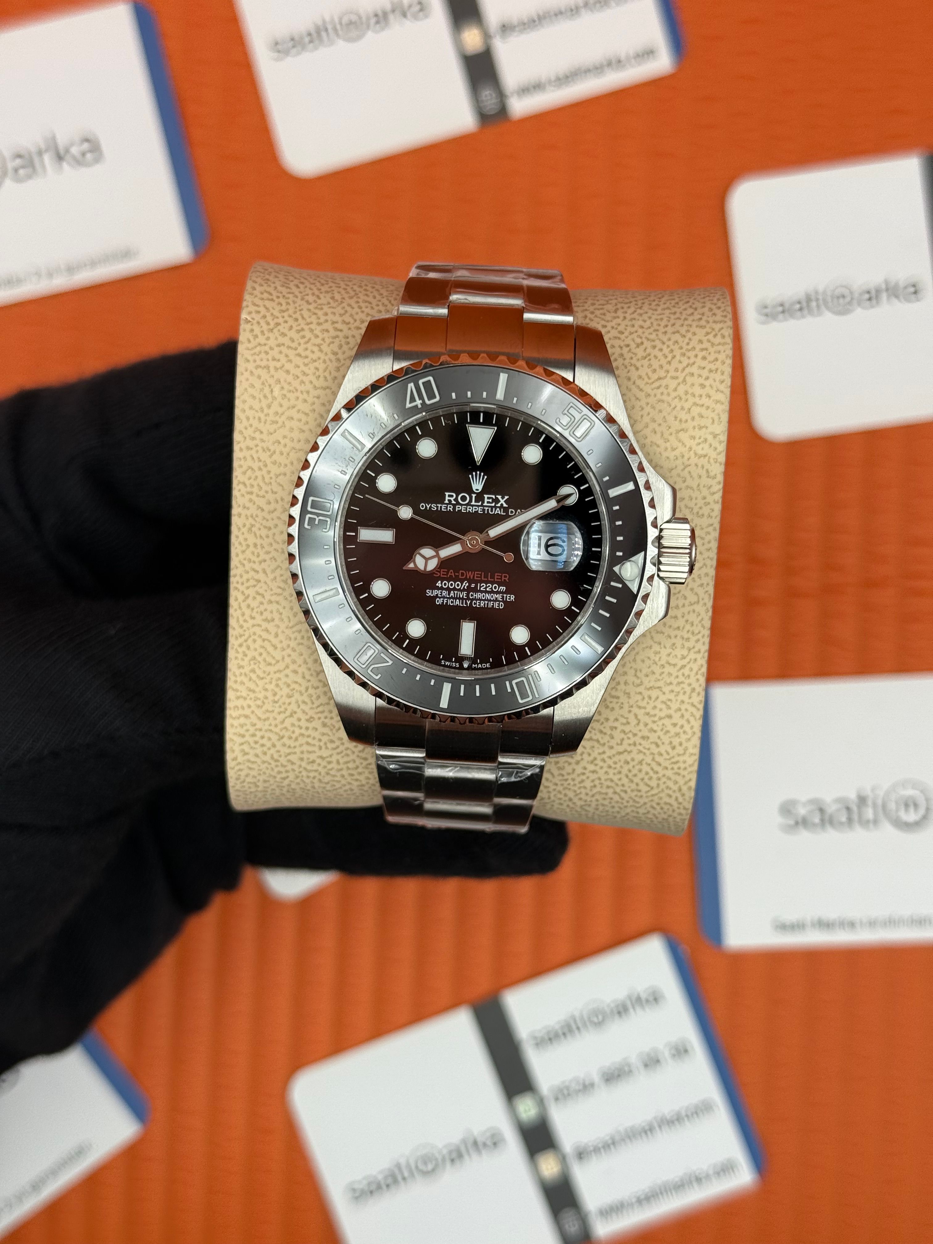 ROLEX Sea Dweller black dial silver kasa-kordon