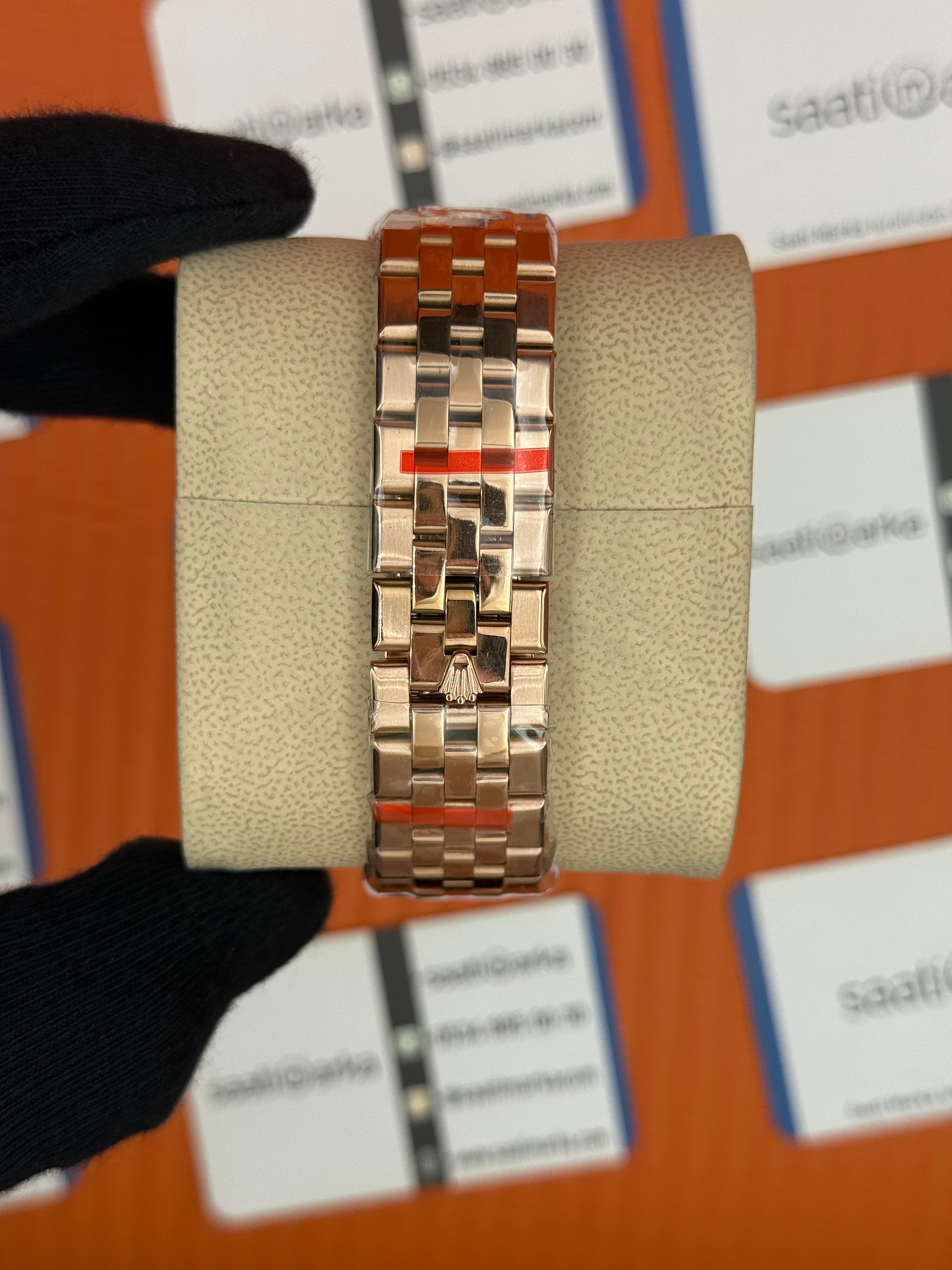 ROLEX land dweller 40mm beyaz kadran rose kasa kordon oystersteel erkek kol saati