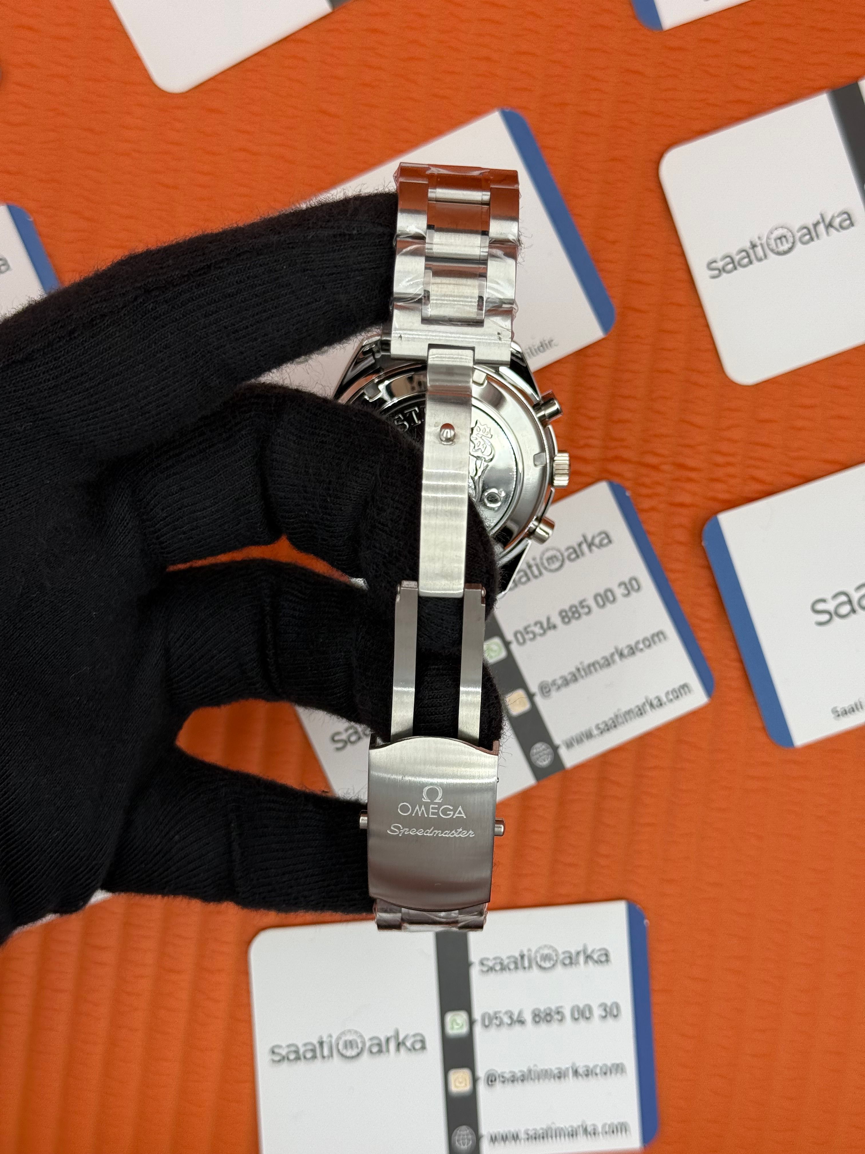 OMEGA SPEEDMASTER SİYAH KADRAN SİLVER KADRAN KORDON 
