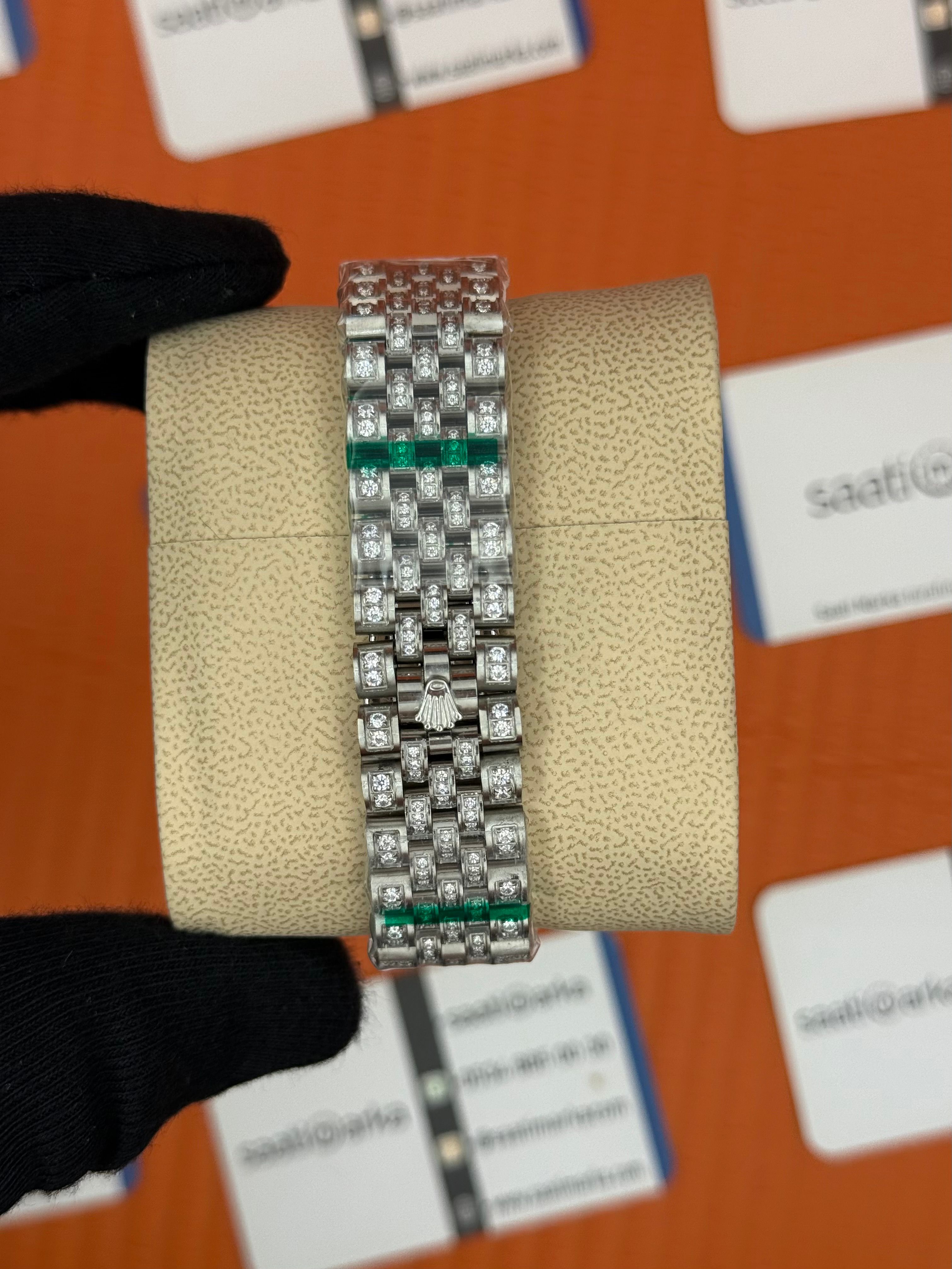 ROLEX Datejust arabic dial full diamond 41mm silver