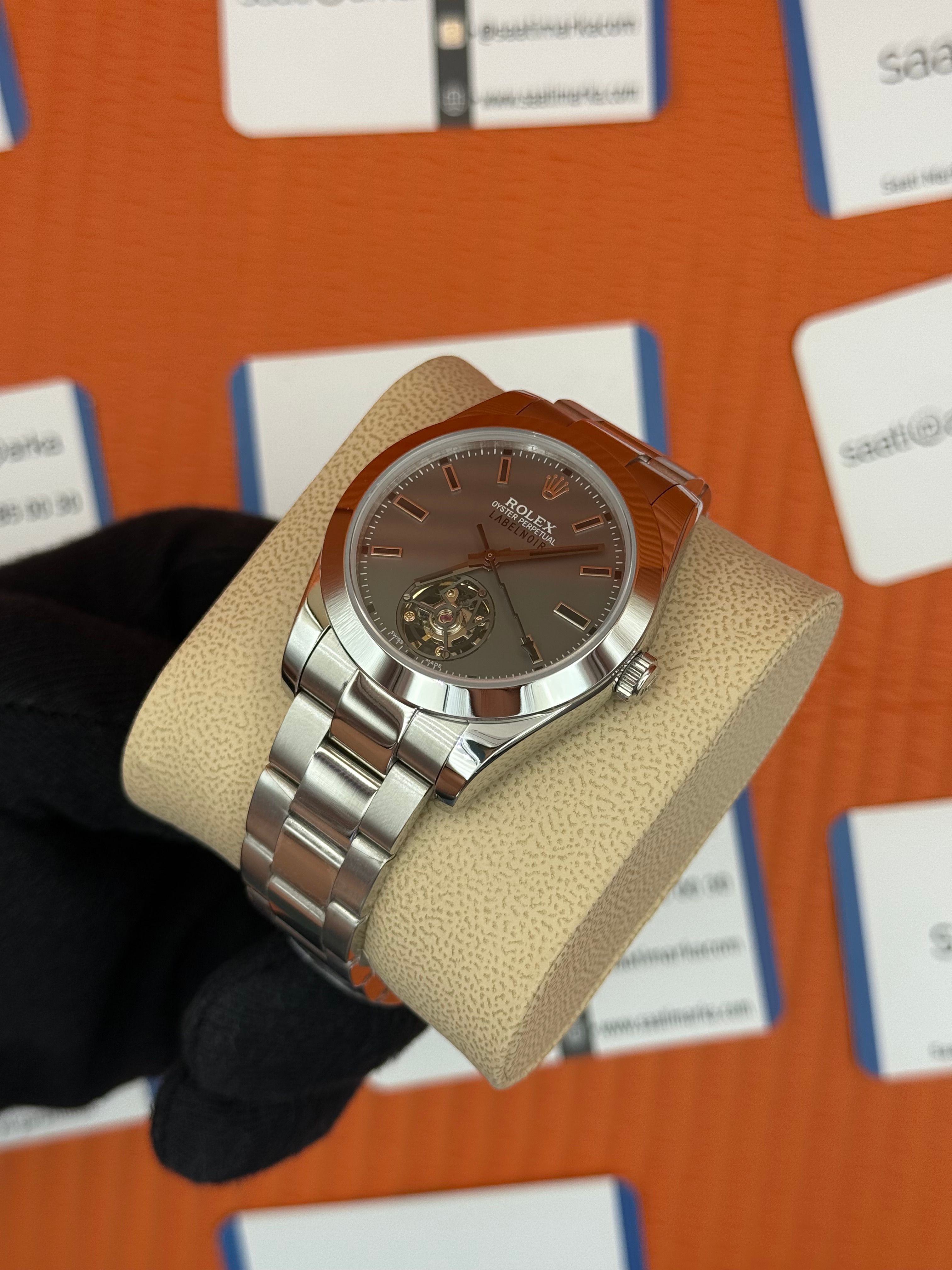 ROLEX Label Noir tourbillon silver kasa kordon