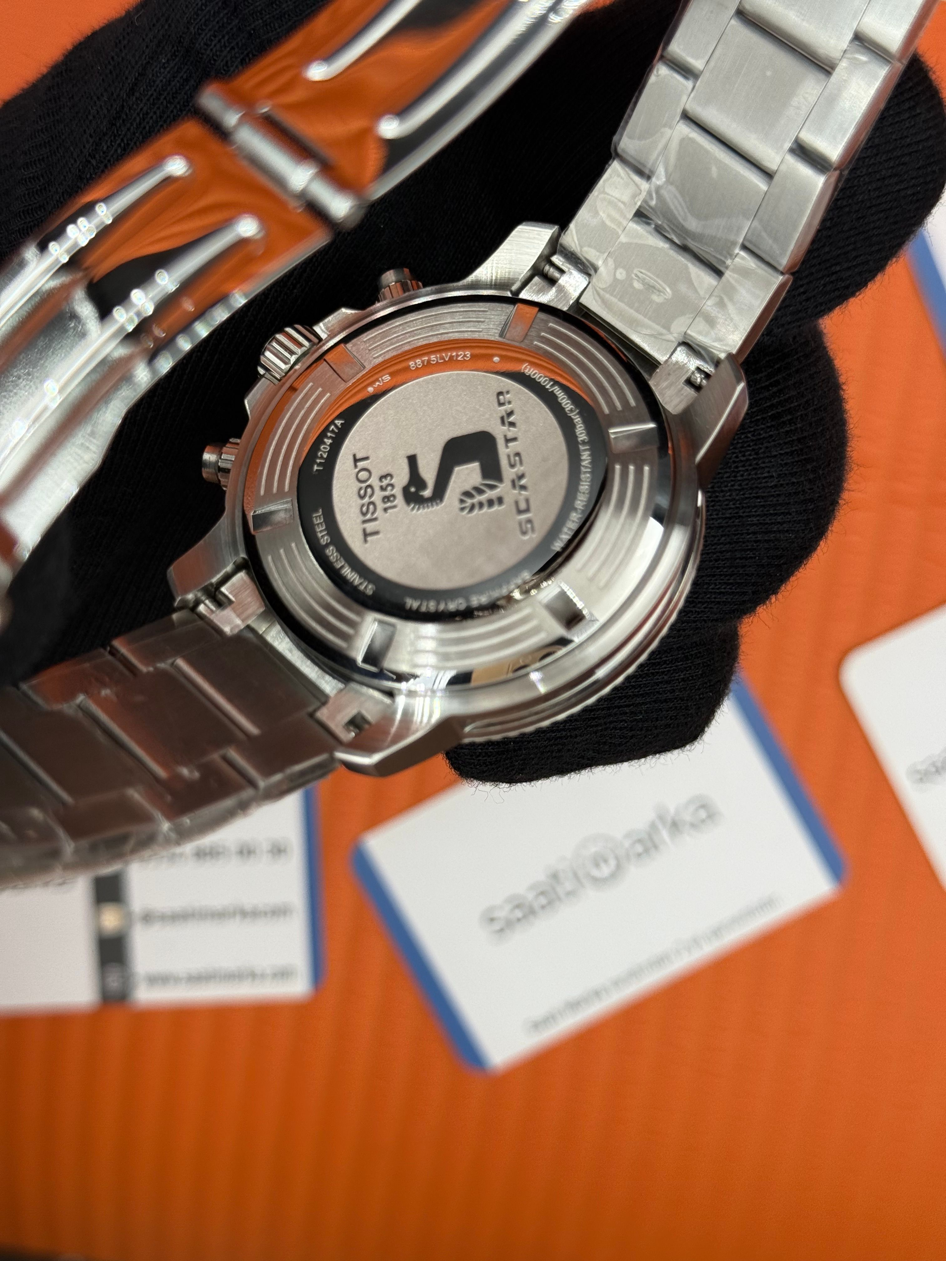 TISSOT siyah kadran silver kasa kordon erkek kol saati