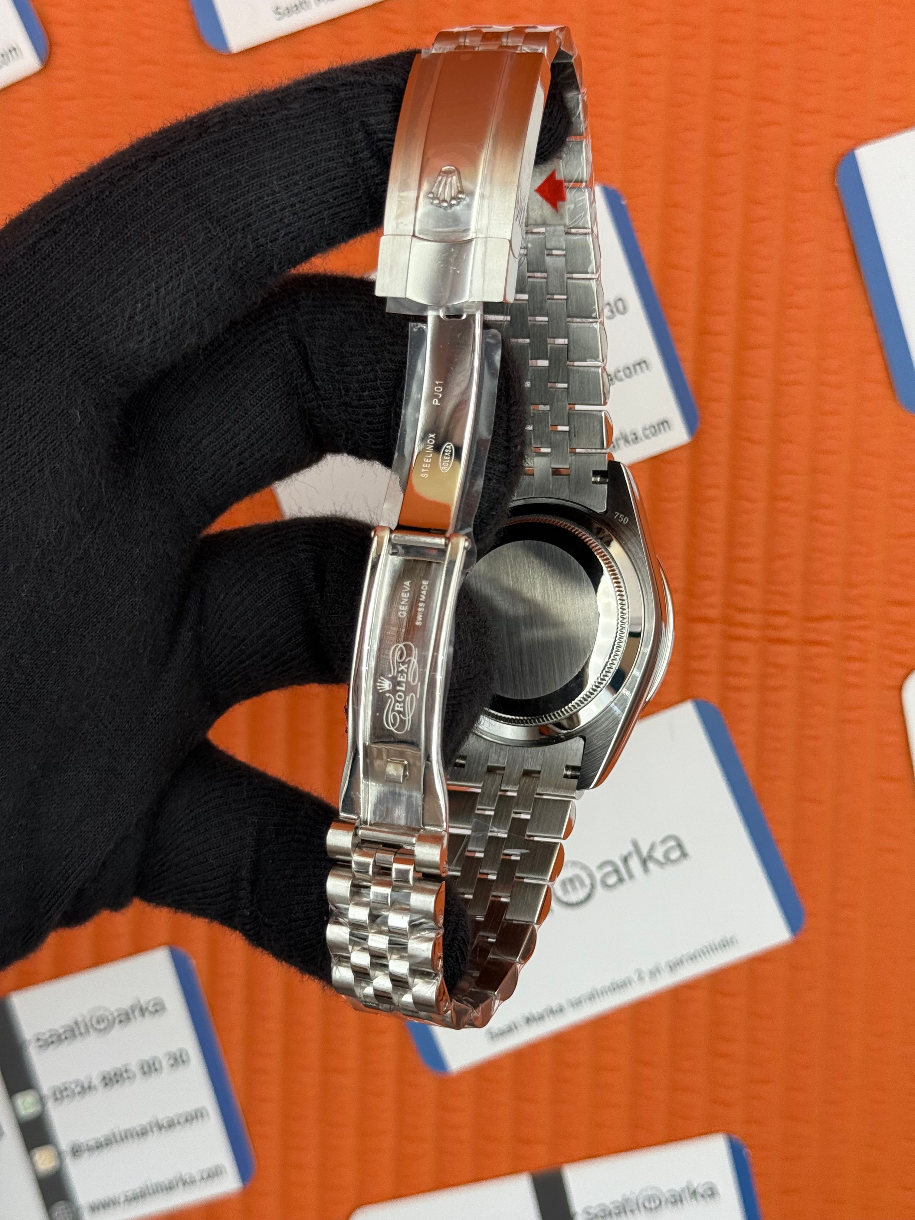 ROLEX Datejust taşlı bezel white dial silver jubilee kordon