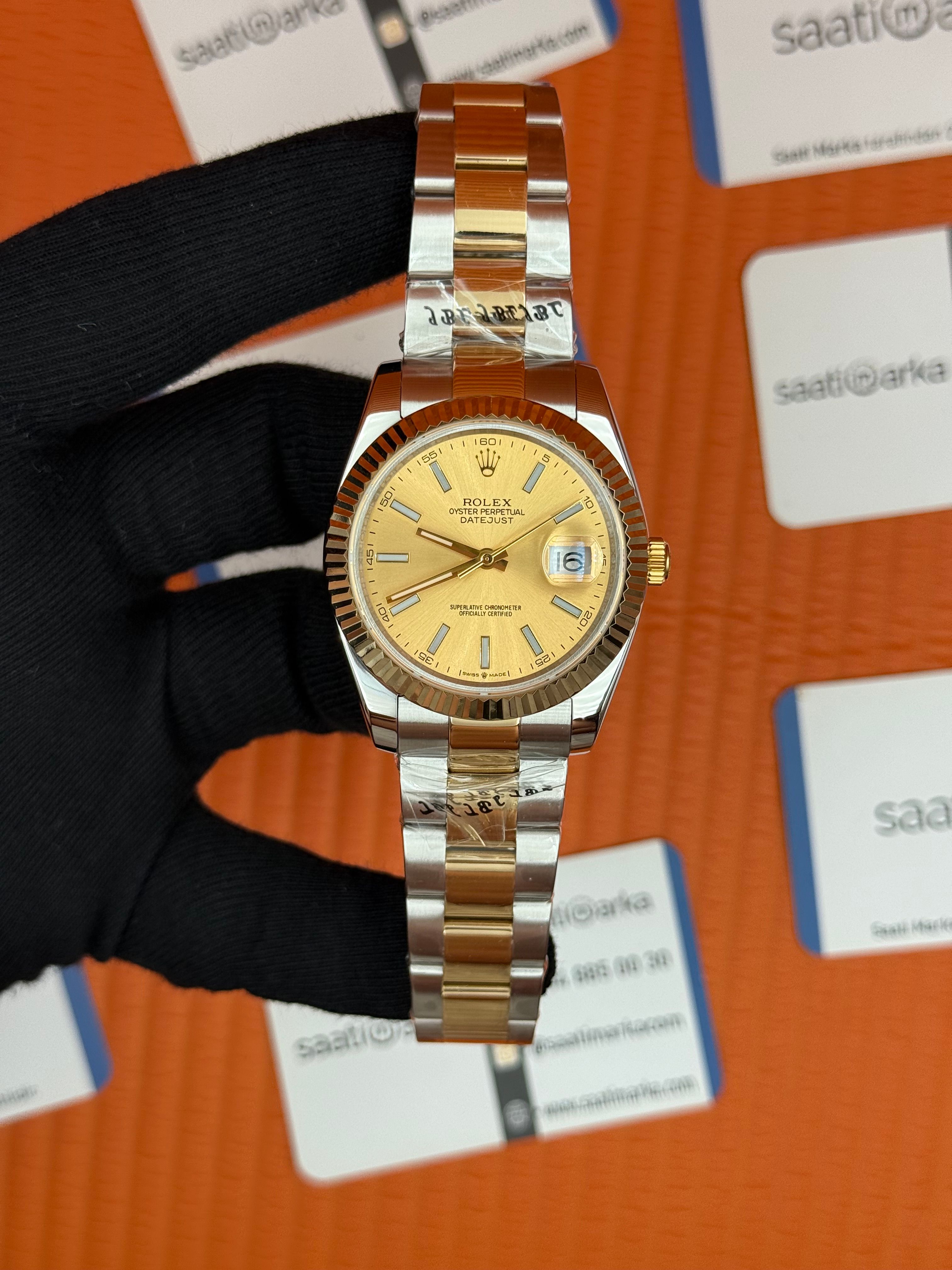 ROLEX Datejust champagne dial gold silver kasa-kordon oyster