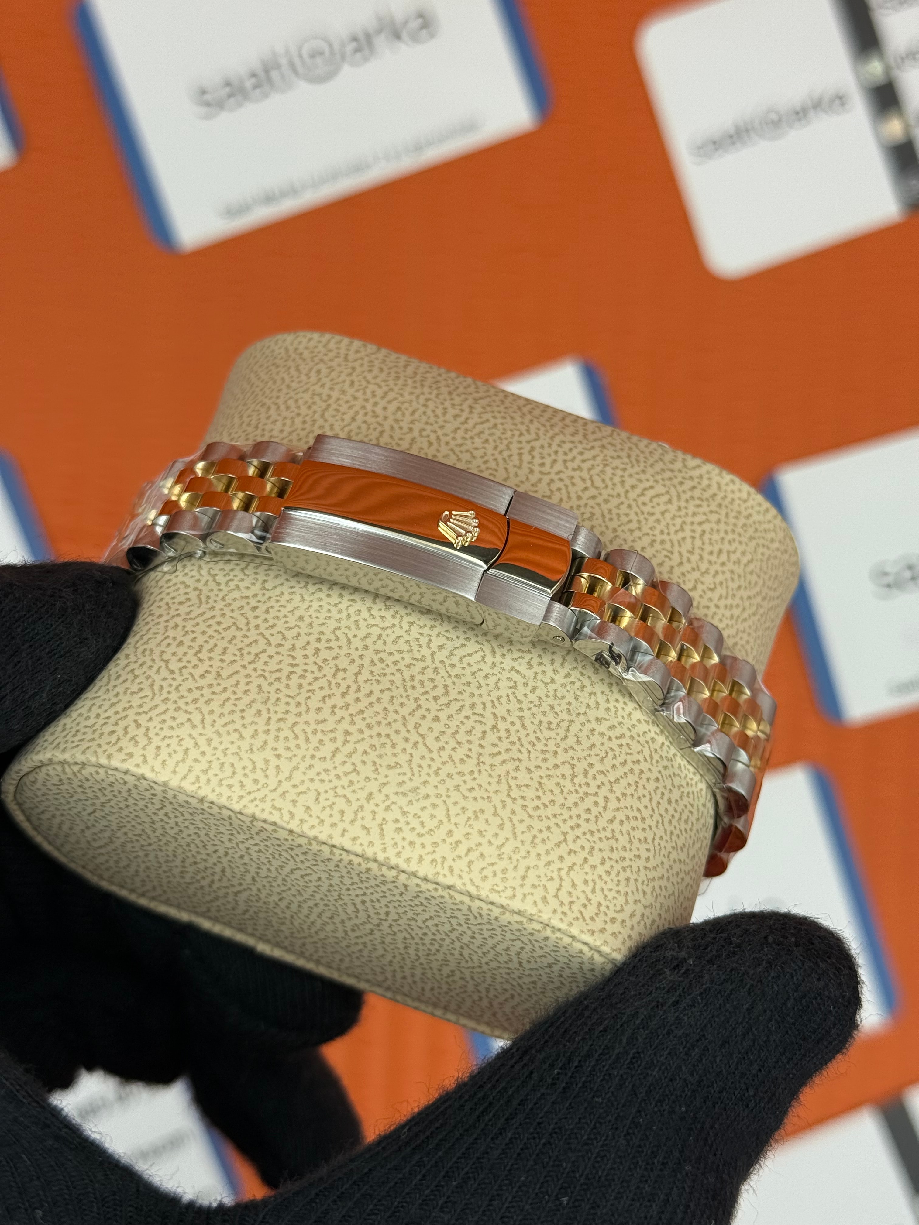 ROELX datejust 31mm siyah baget taşlı kadran gold silver jubilee kordon