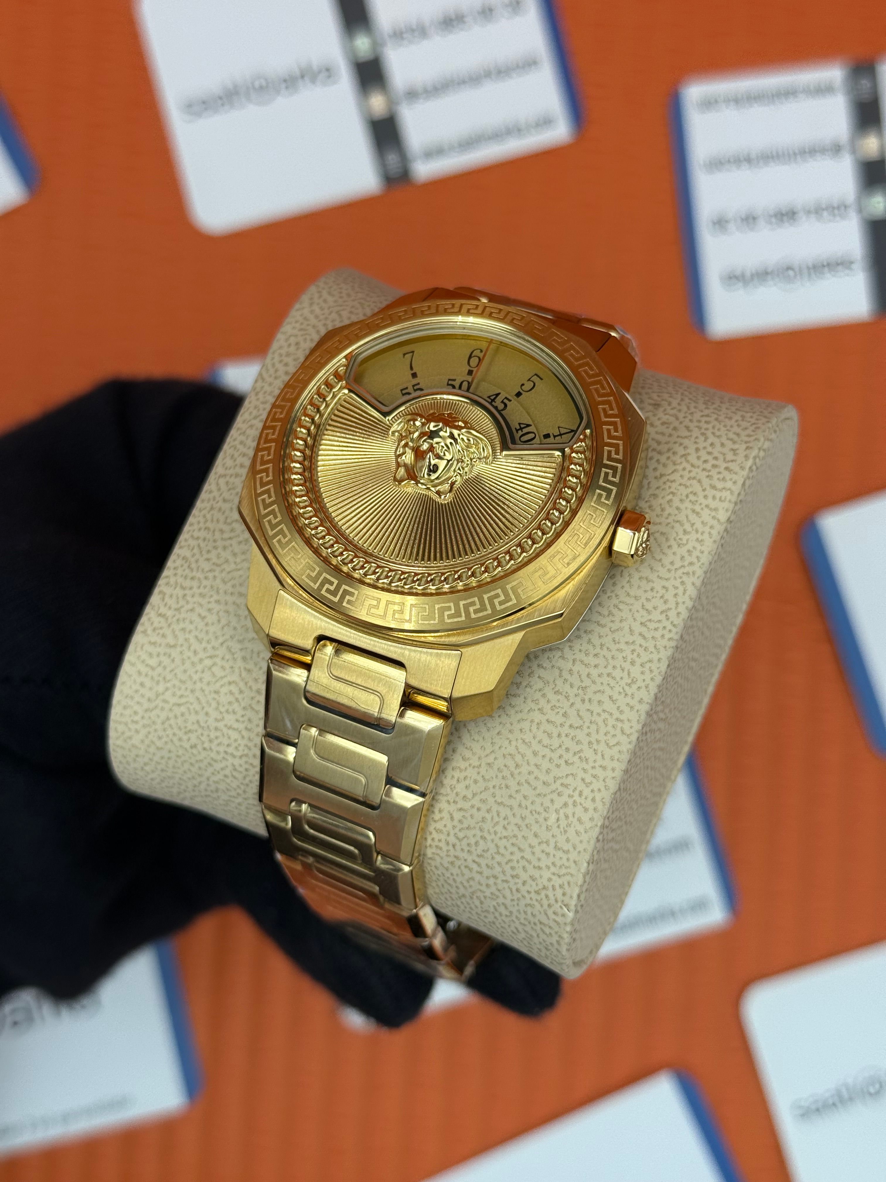 VERSACE ERKEK KOL SAATİ FULL GOLD 
