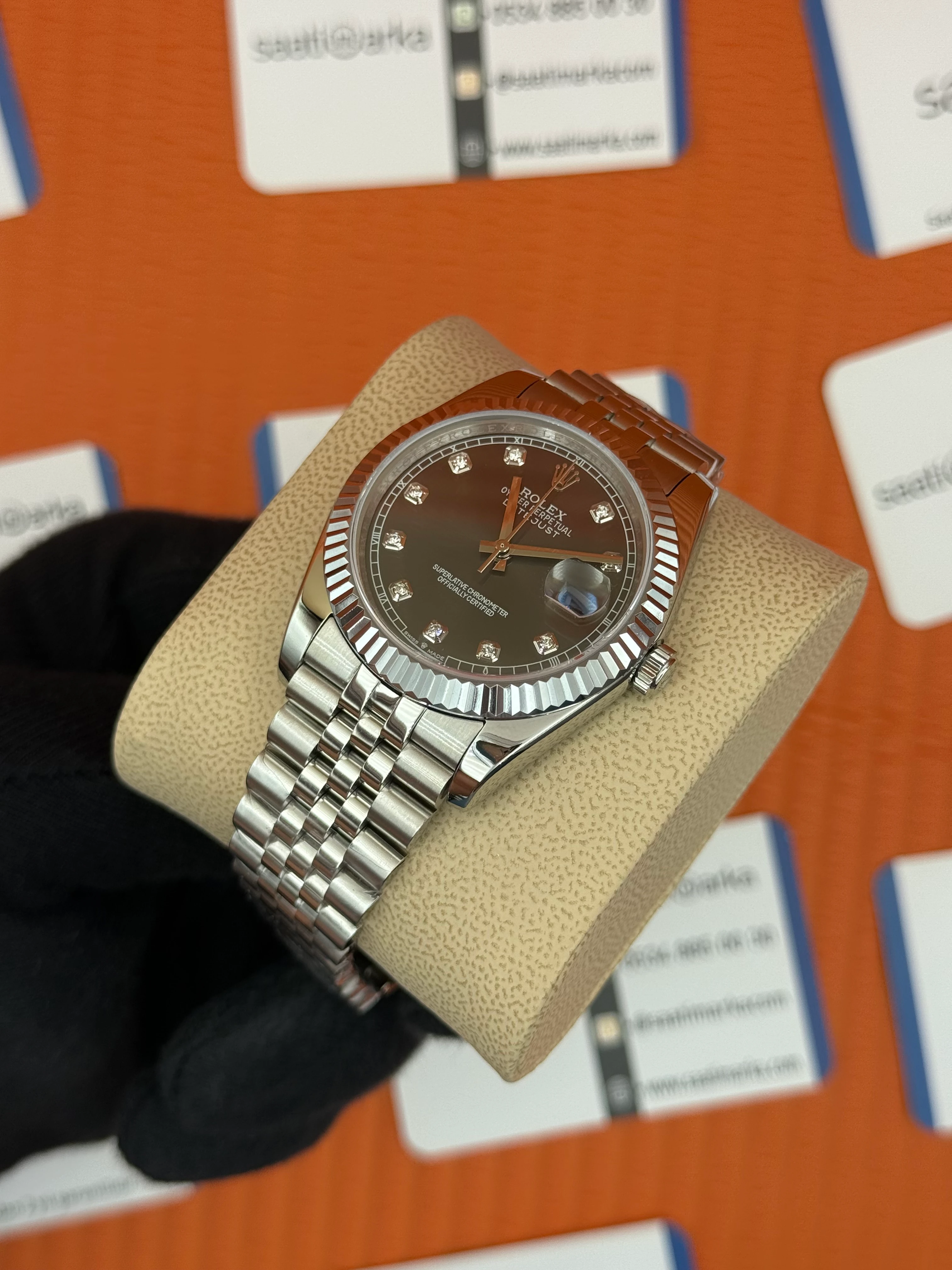 ROLEX Datejust baget taşlı grey dial silver jubilee kordon