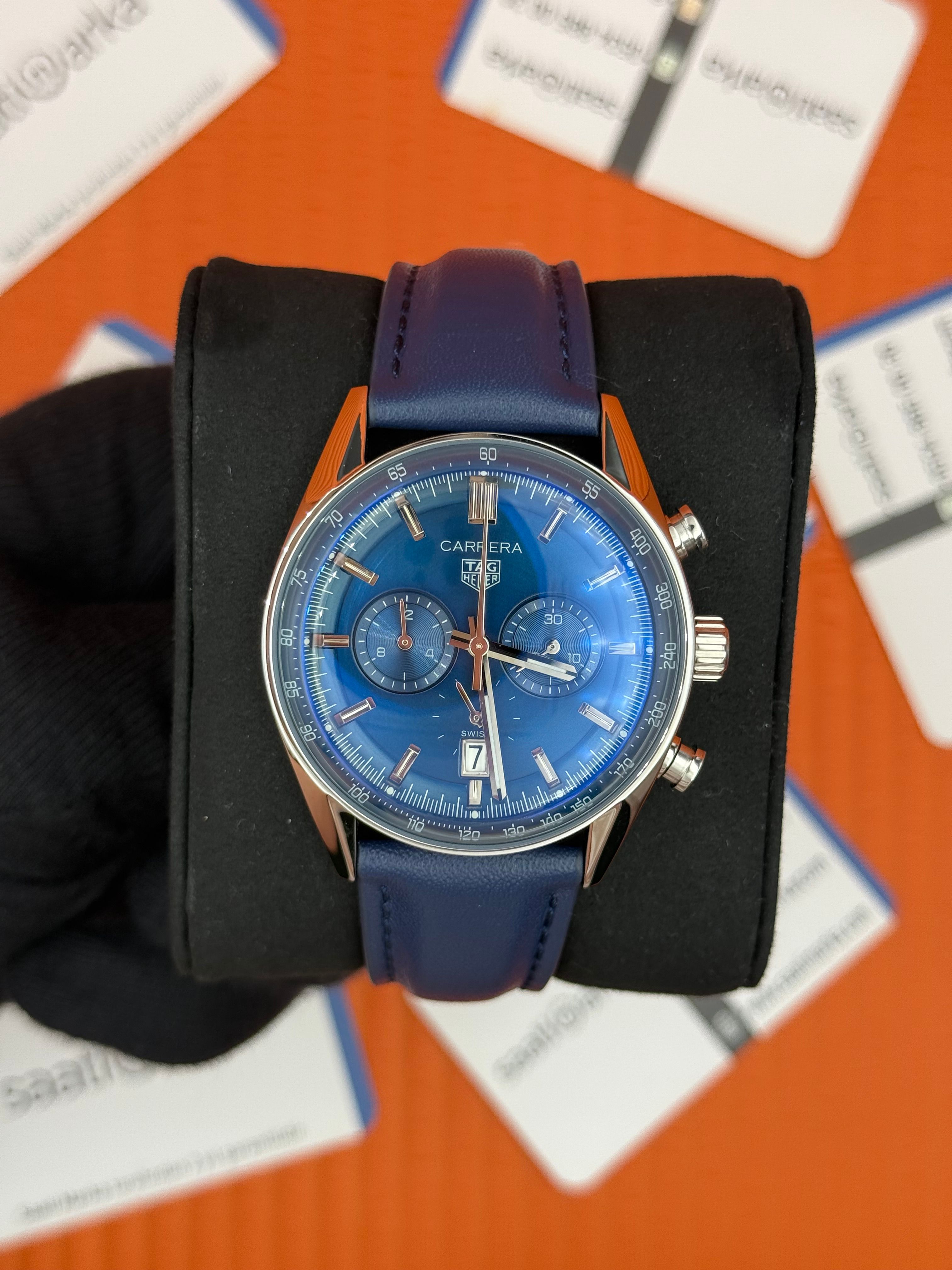 TAGHEUER CARRERA LACİVERT KORDON LACİVERT KADRAN GÜMÜŞ KASA 