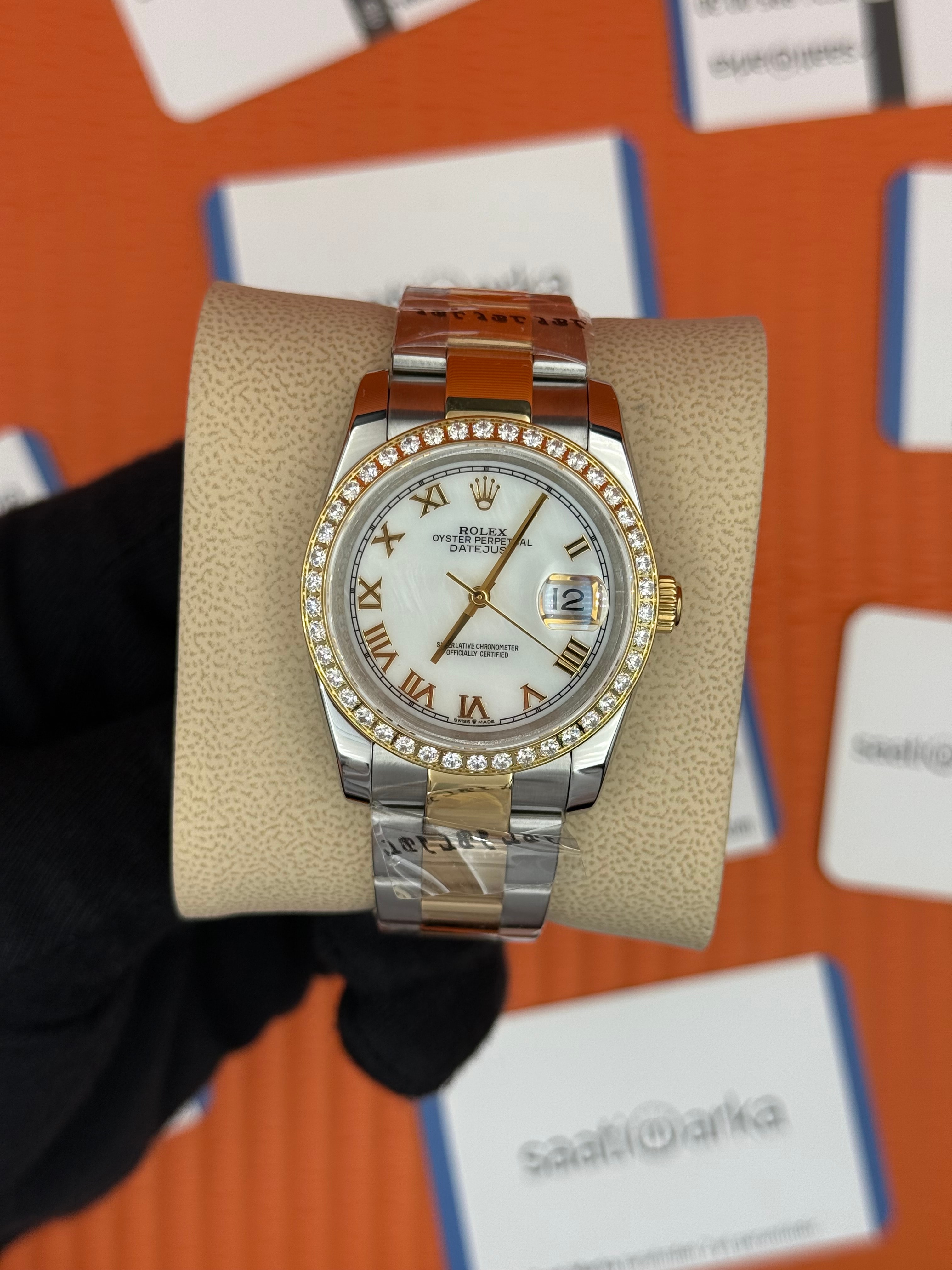 ROELX datejust 36mm oyster kordon beyaz kadran