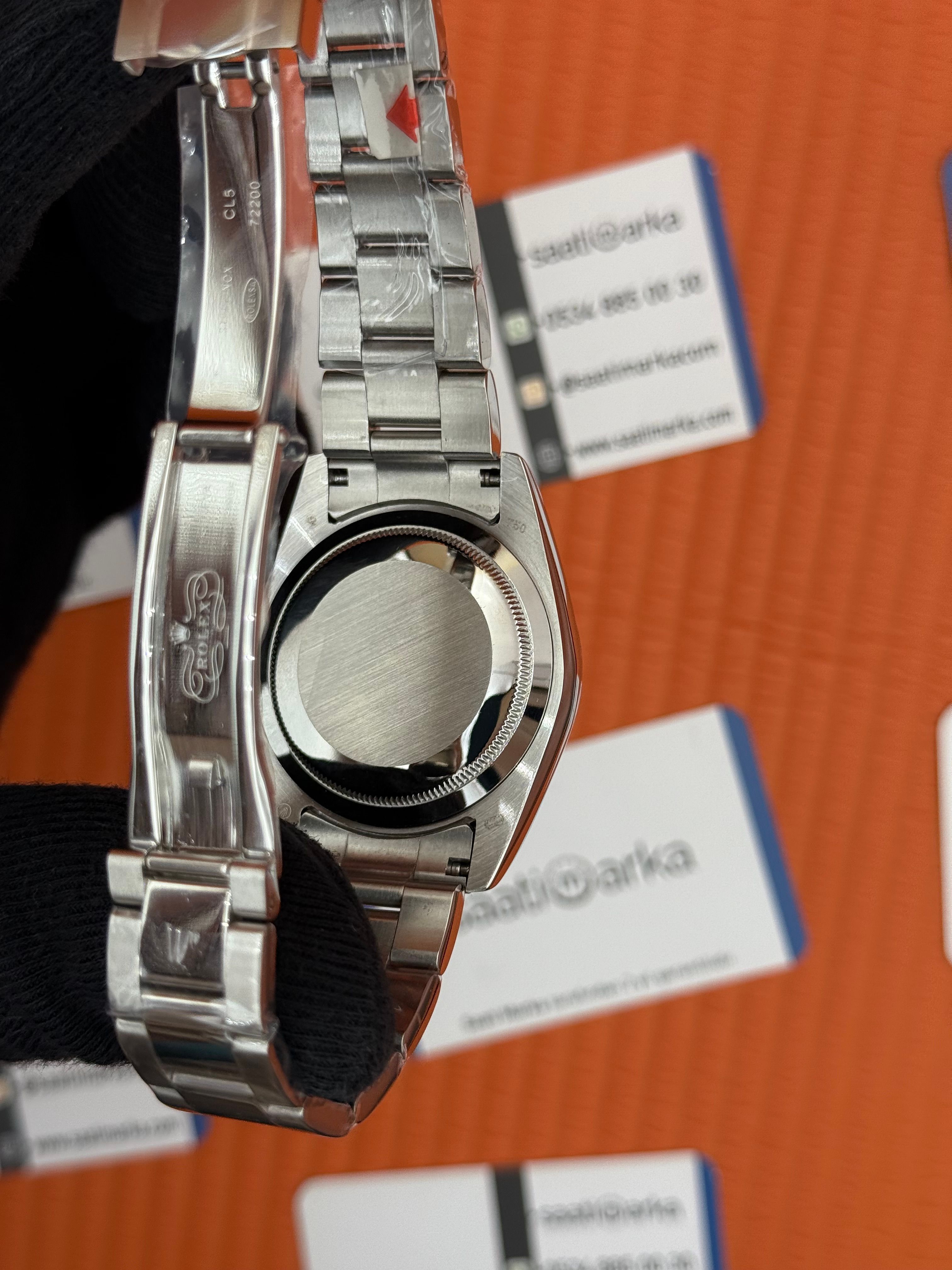 ROLEX Datejust baget taşlı black dial silver oyster kordon