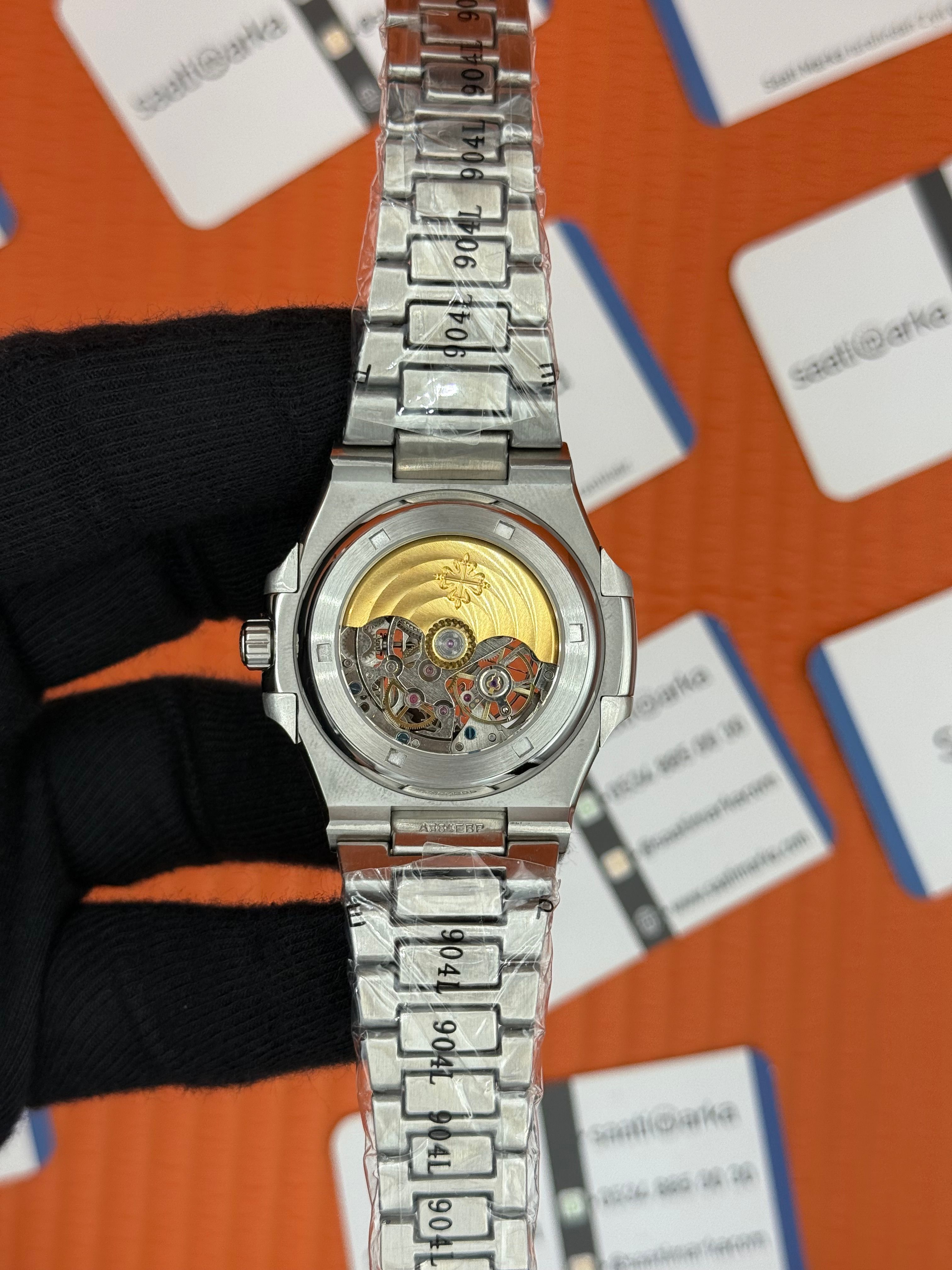 PATEK PHILIPPE SKELETON MAVİ KADRAN SİLVER KASA-KORDON 40MM