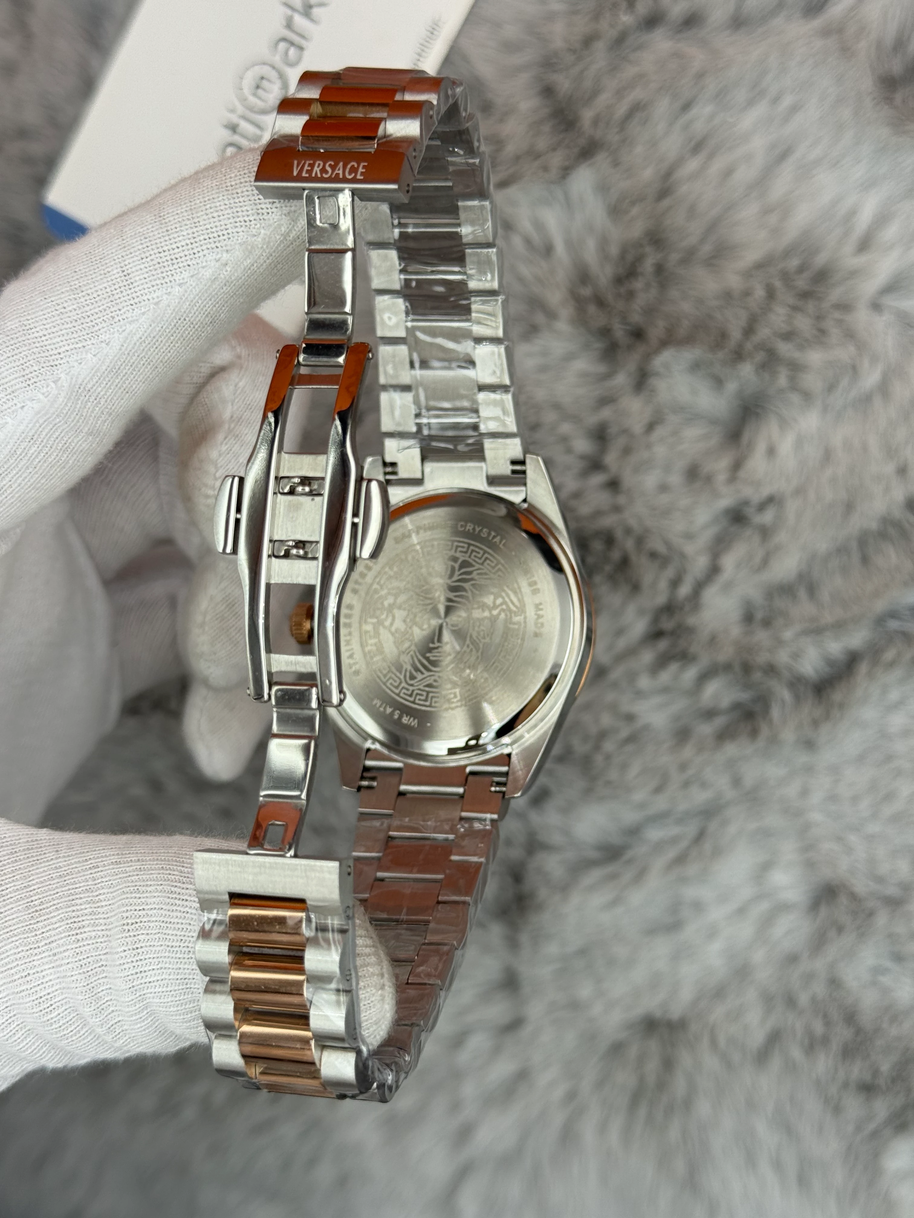 VERSACE 40MM BEYAZ KADRAN ROSE SİLVER KASA KORDON ERKEK KOL SAATİ