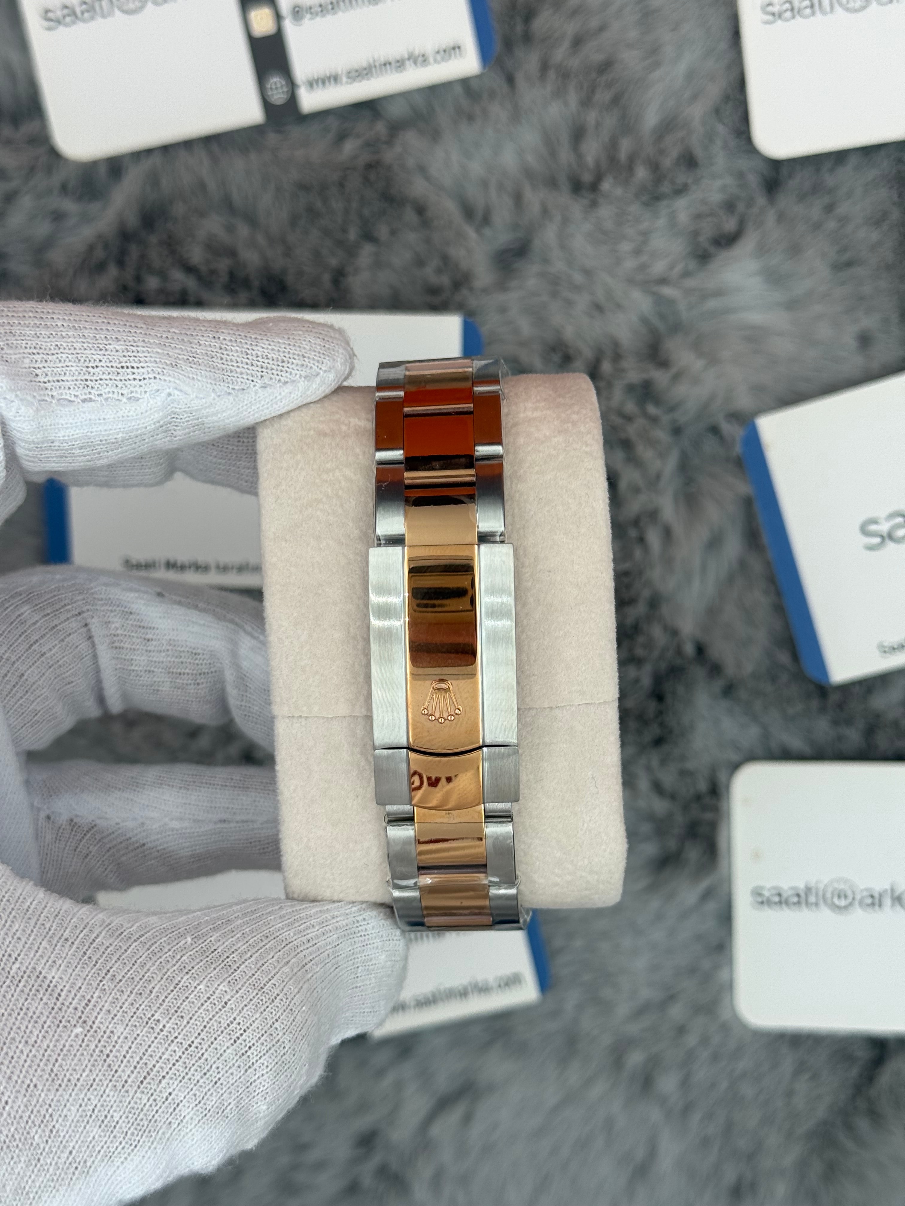 ROLEX datejust 36mm siyah kadran silver kasa rose silver oyster kordon 