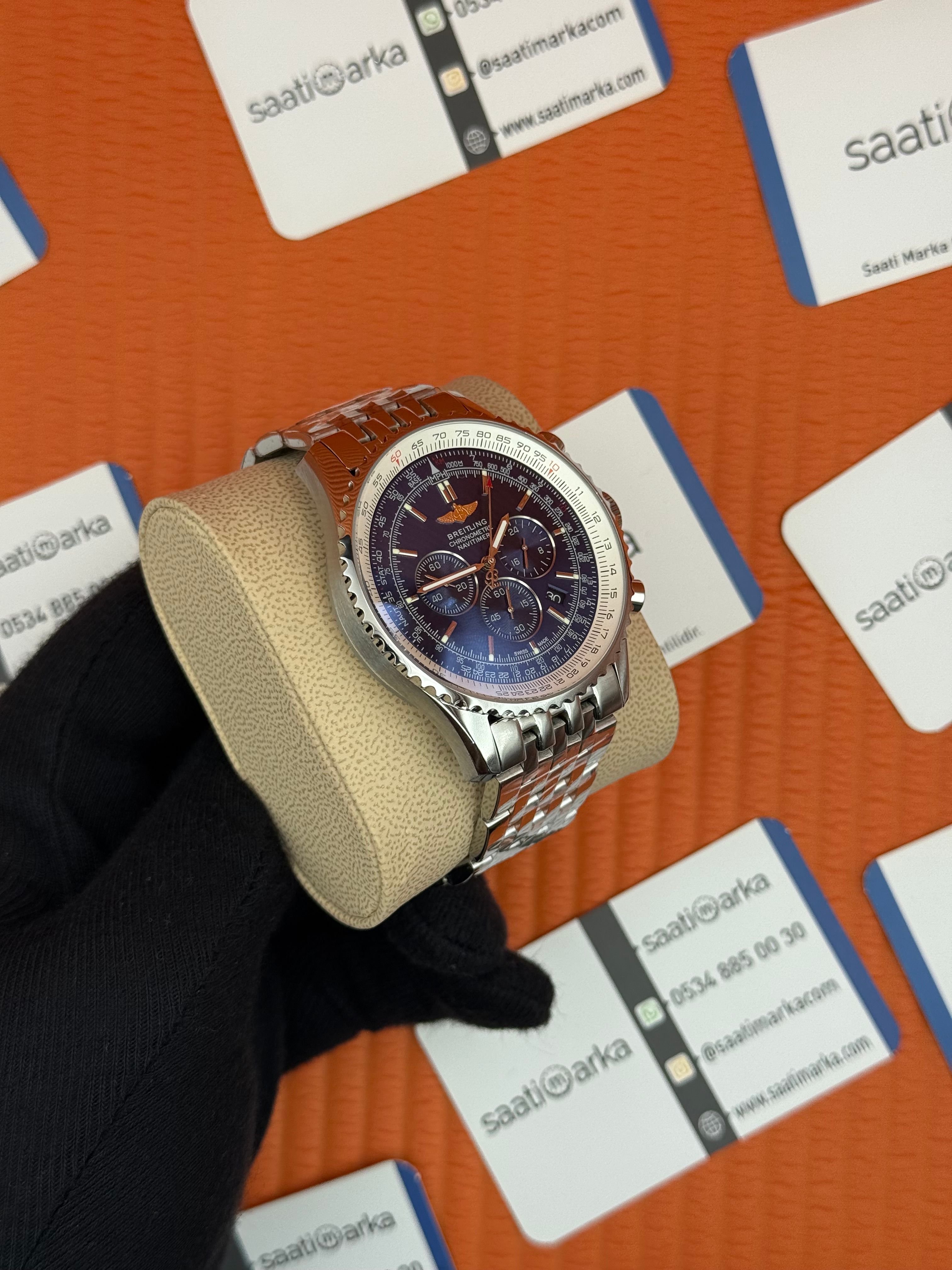 BREITLING Navitimer mavi kadran çelik kasa-kordon