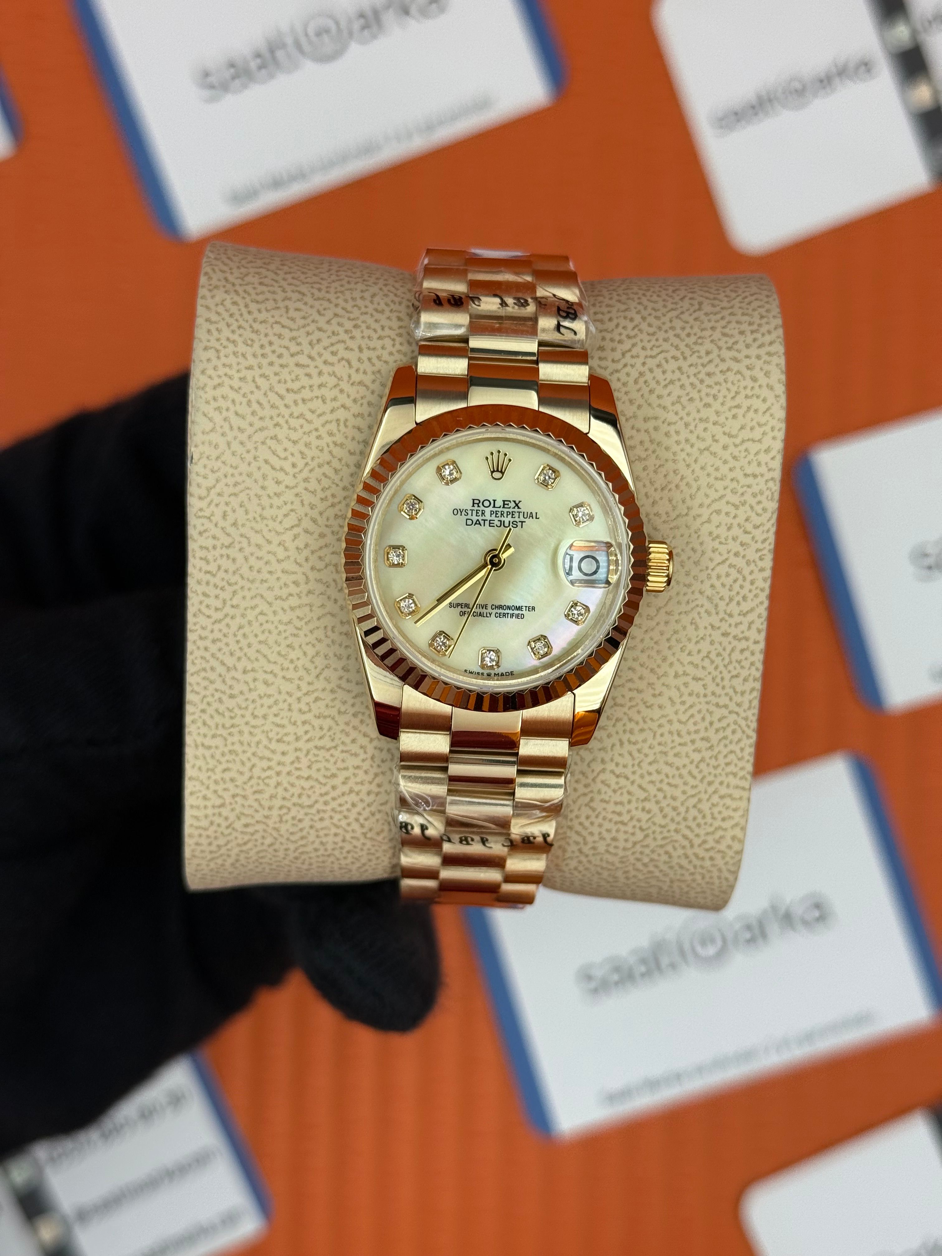 ROLEX datejust 31mm full gold president kordon