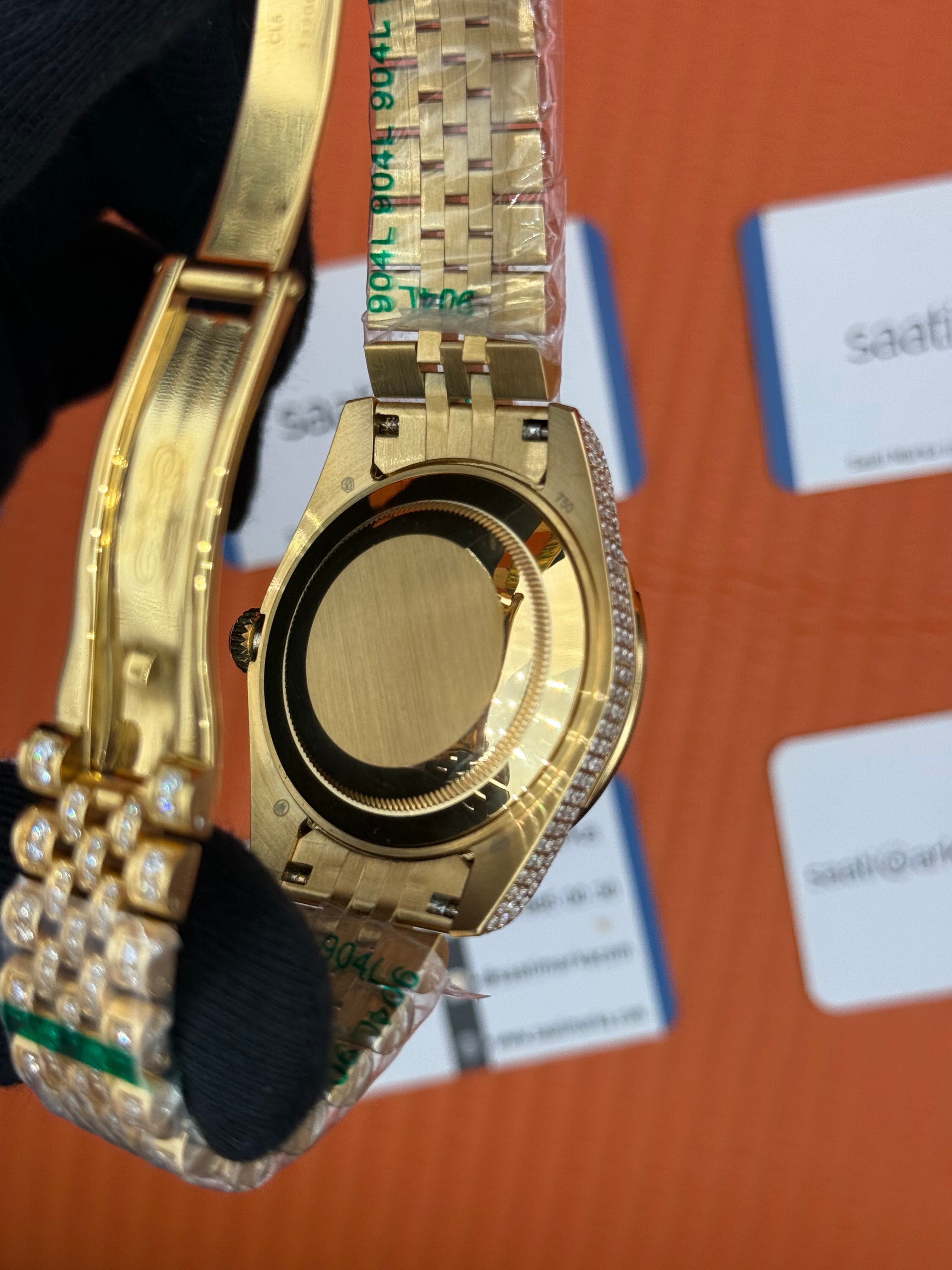 ROLEX Datejust  arabic dial full diamond 41mm gold