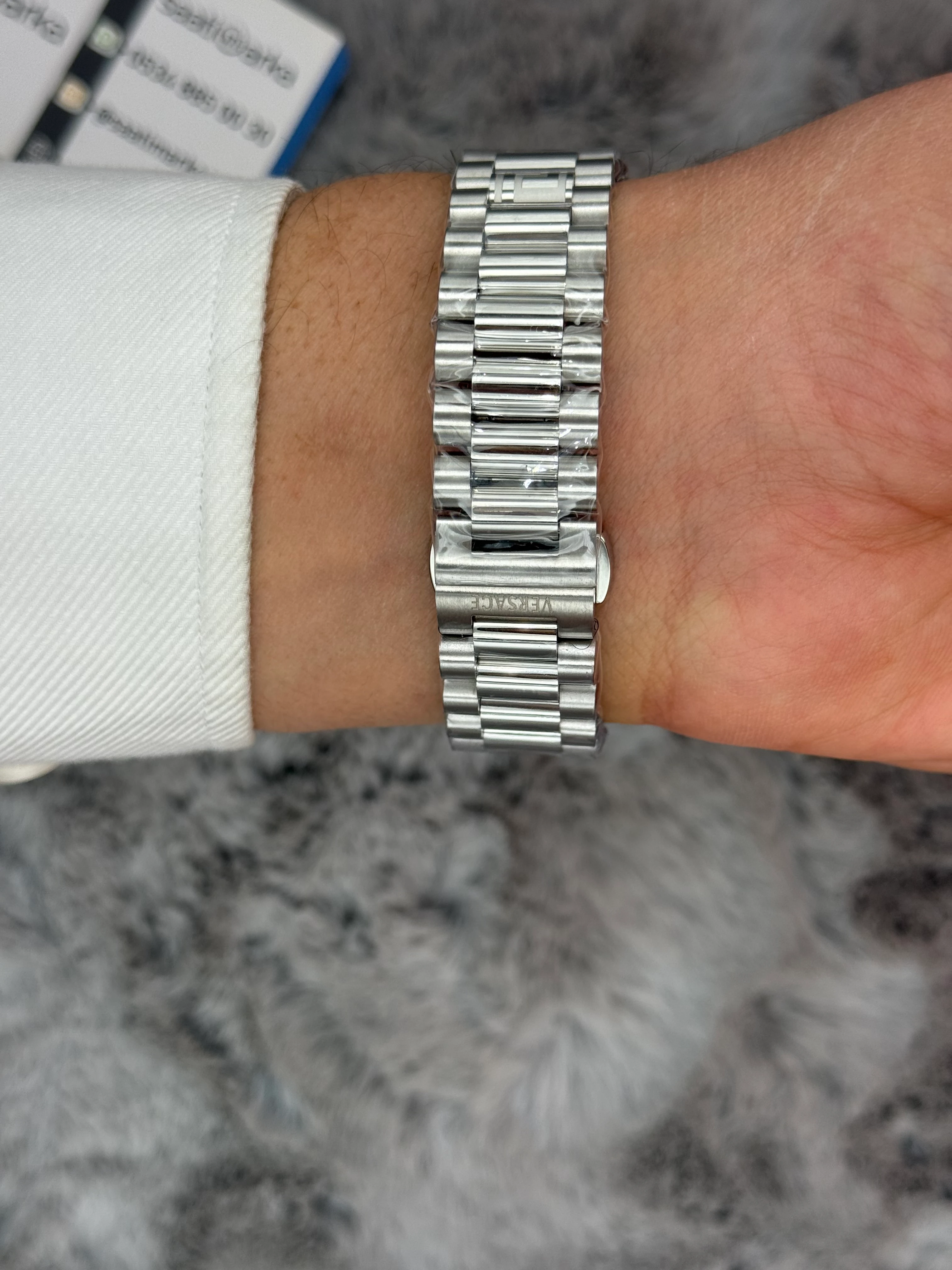 VERSACE 40MM TURKUAZ KADRAN SİLVER KASA KORDON ERKEK KOL SAATİ