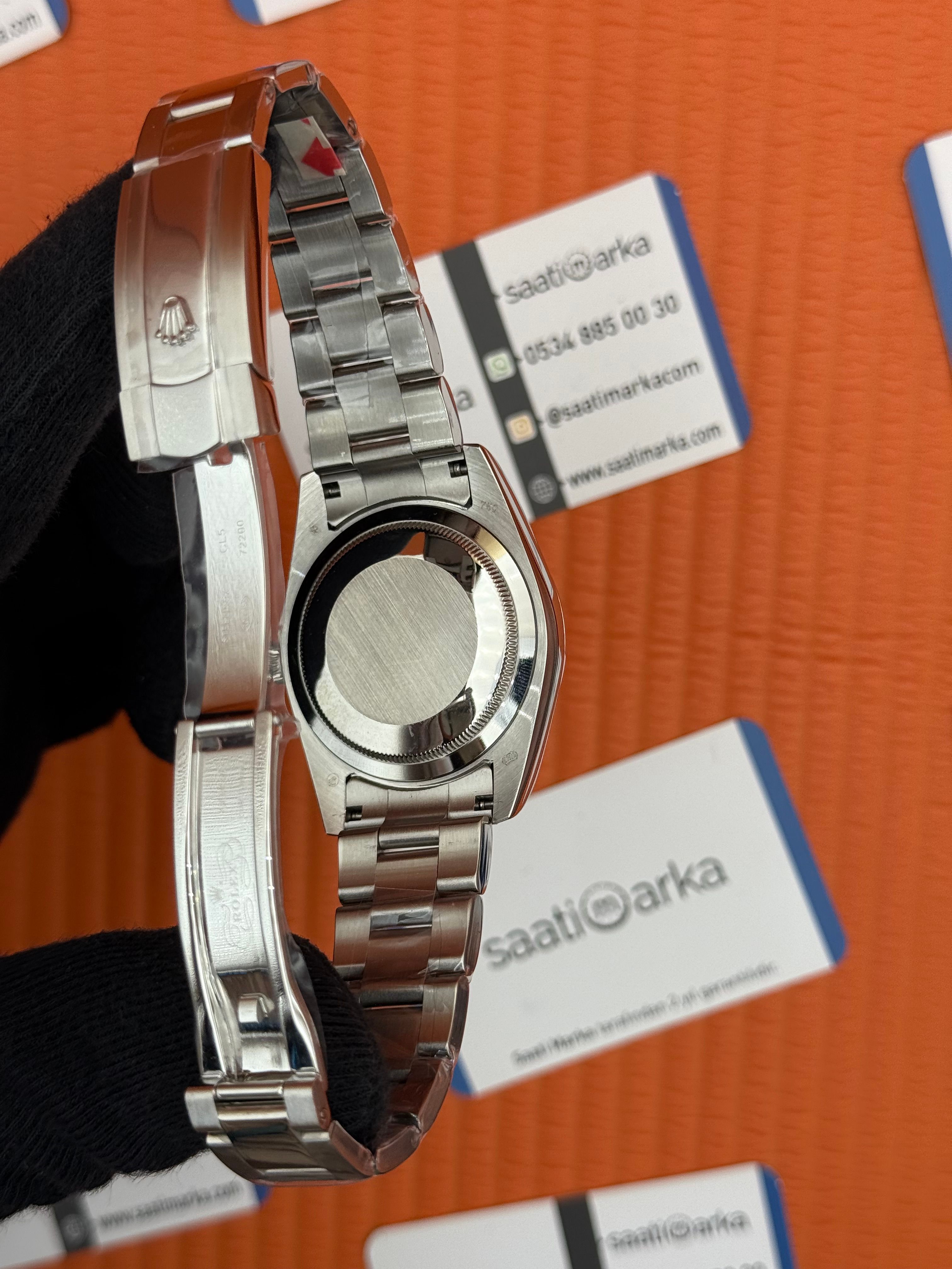 ROLEX Datejust grey dial silver oyster kordon