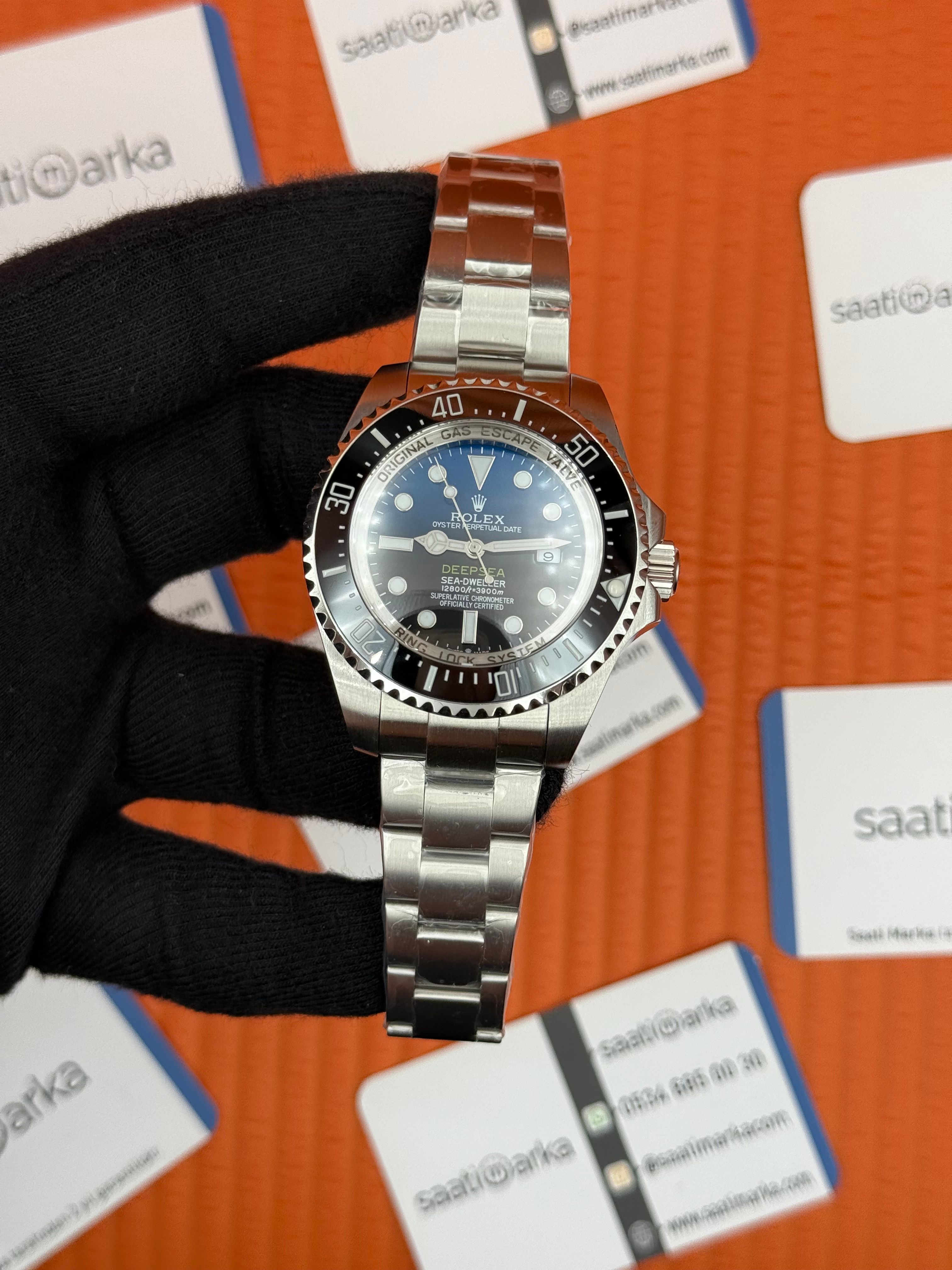 ROLEX Deepsea oyster date blue black dial silver kasa-kordon