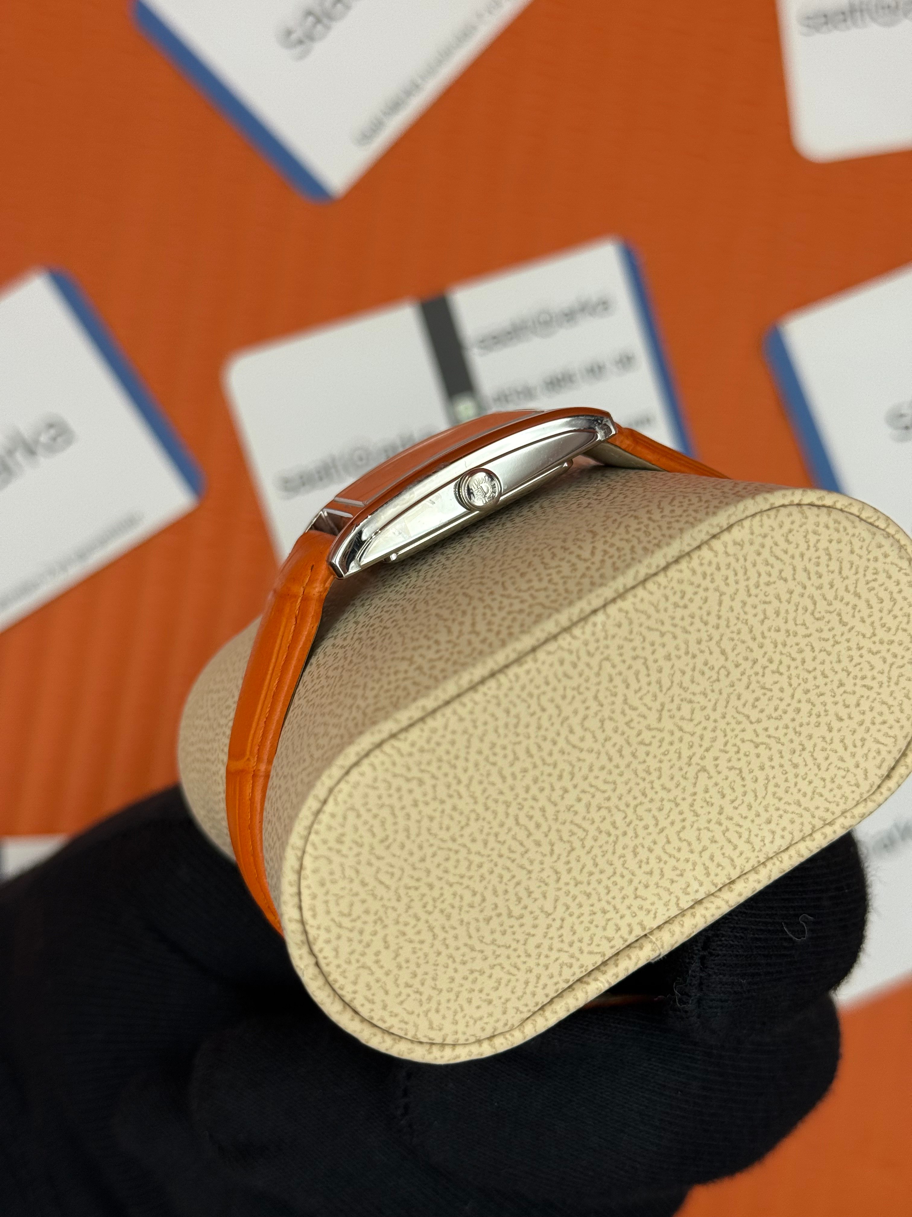 LONGINES DOLCEVİTA L551249922 TURUNCU DERİ KORDON TURUNCU KADRAN SİLVER KASA 