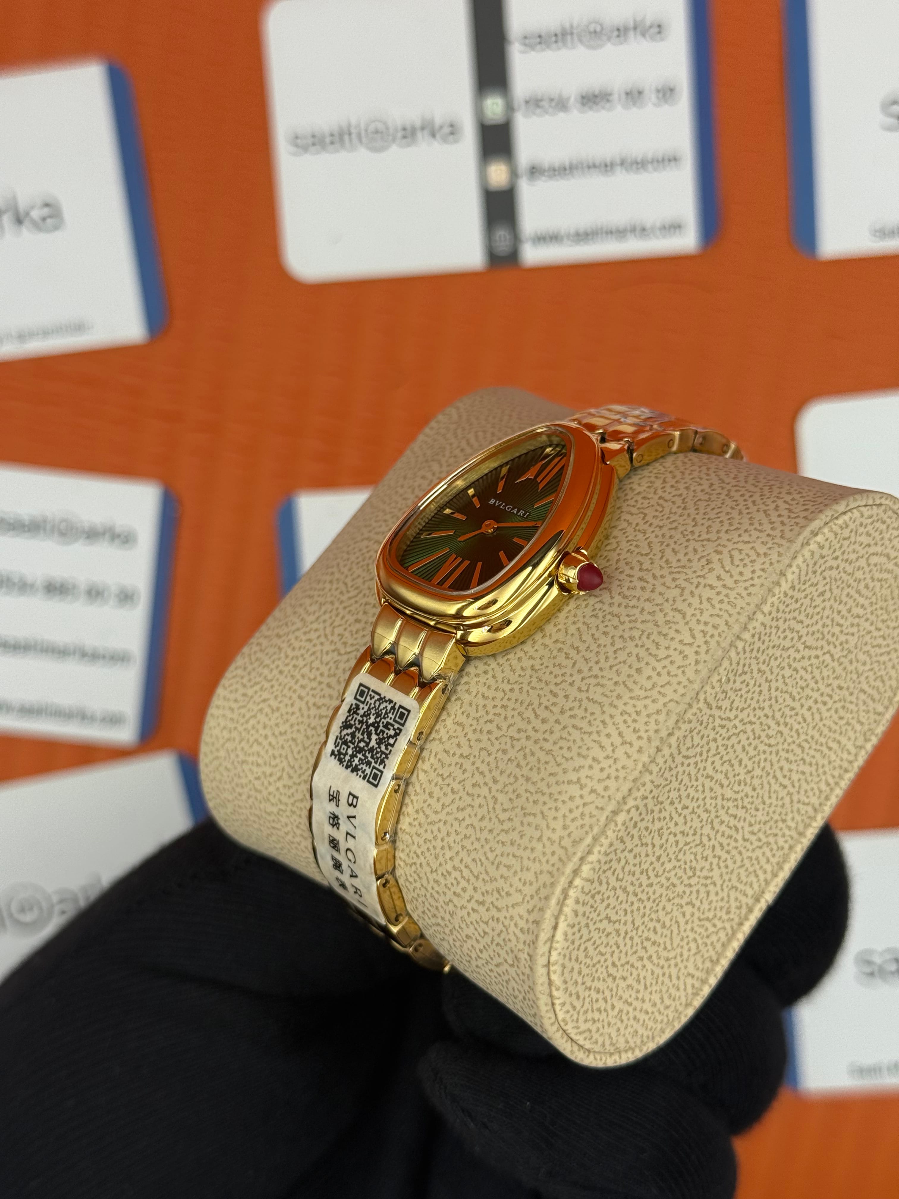 BVLGARİ serpenti seduttori yeşil kadran gold kasa kordon kadın kol saati