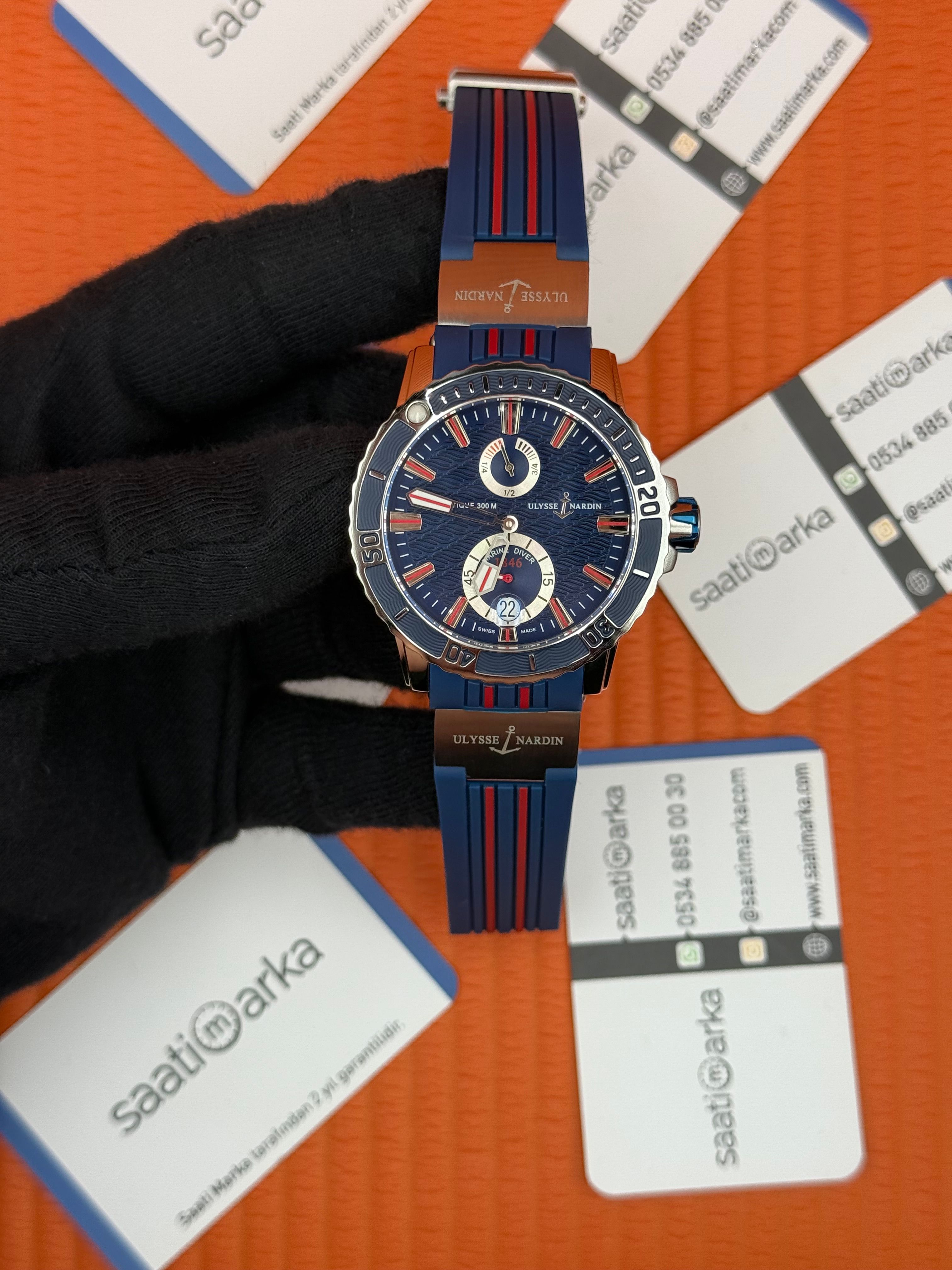 ULYSSE NARDİN CHRONOMETER MAXİ MARİNE MAVİ KORDON SİLVER KASA 