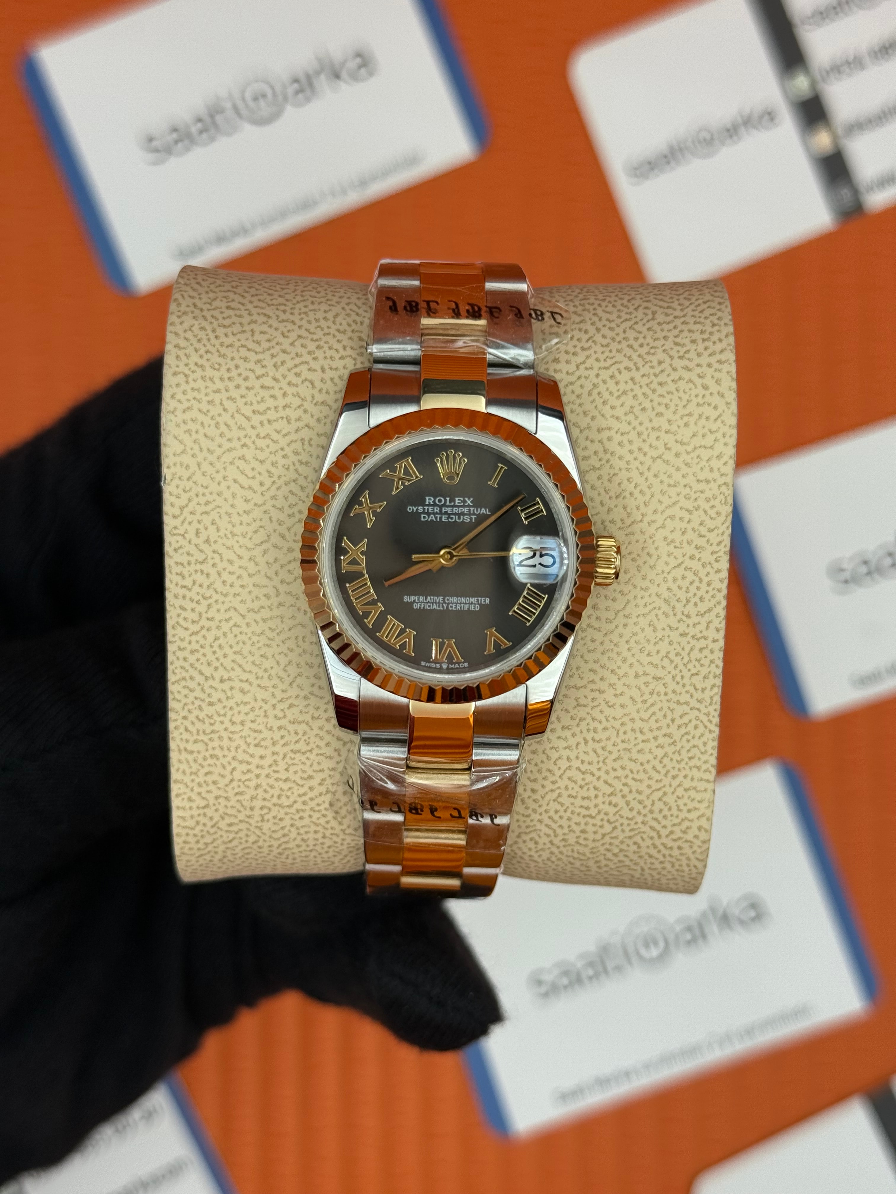 ROELX datejust 31mm gri kadran gold silver oyster kordon