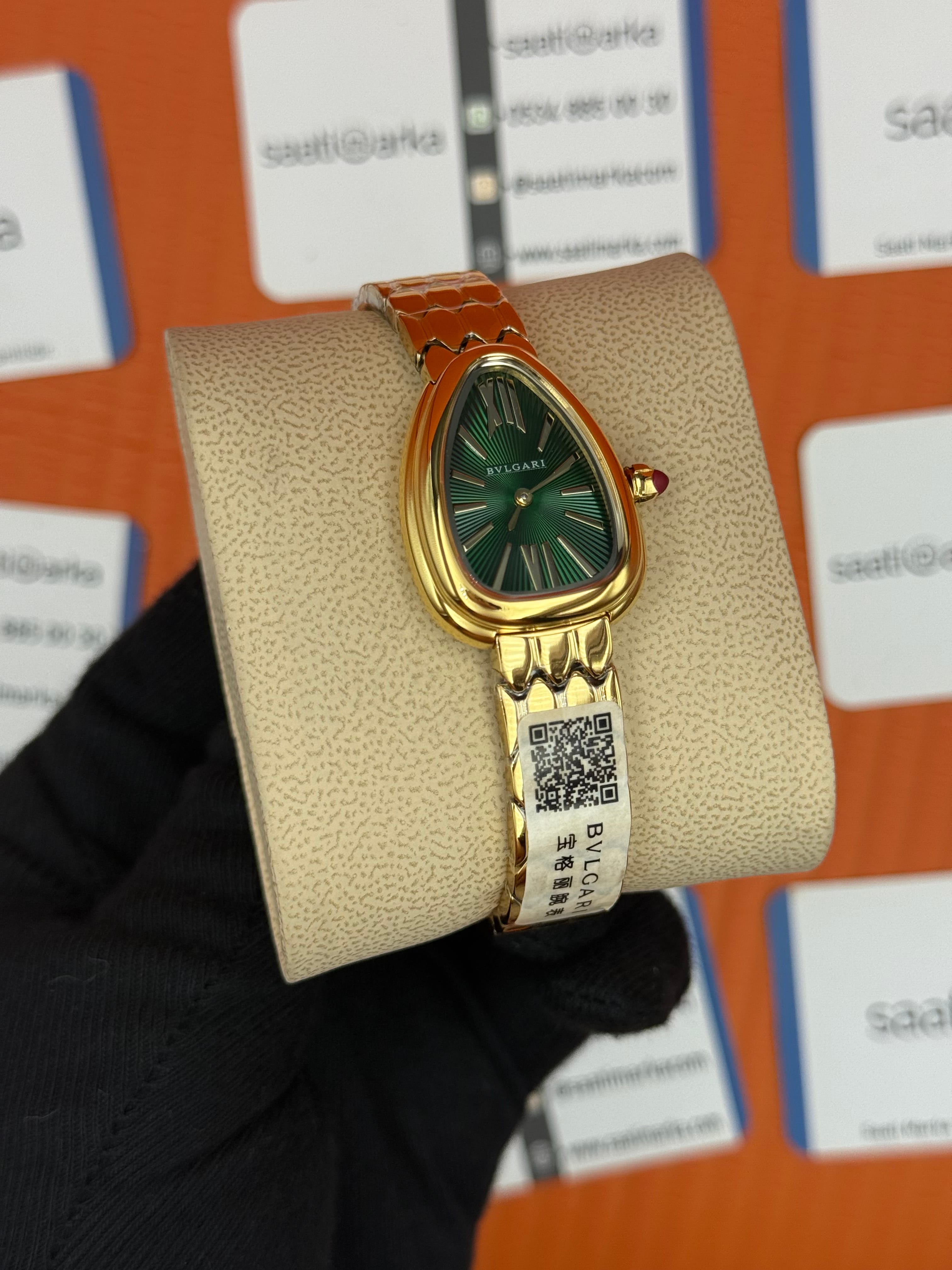 BVLGARİ serpenti seduttori yeşil kadran gold kasa kordon kadın kol saati