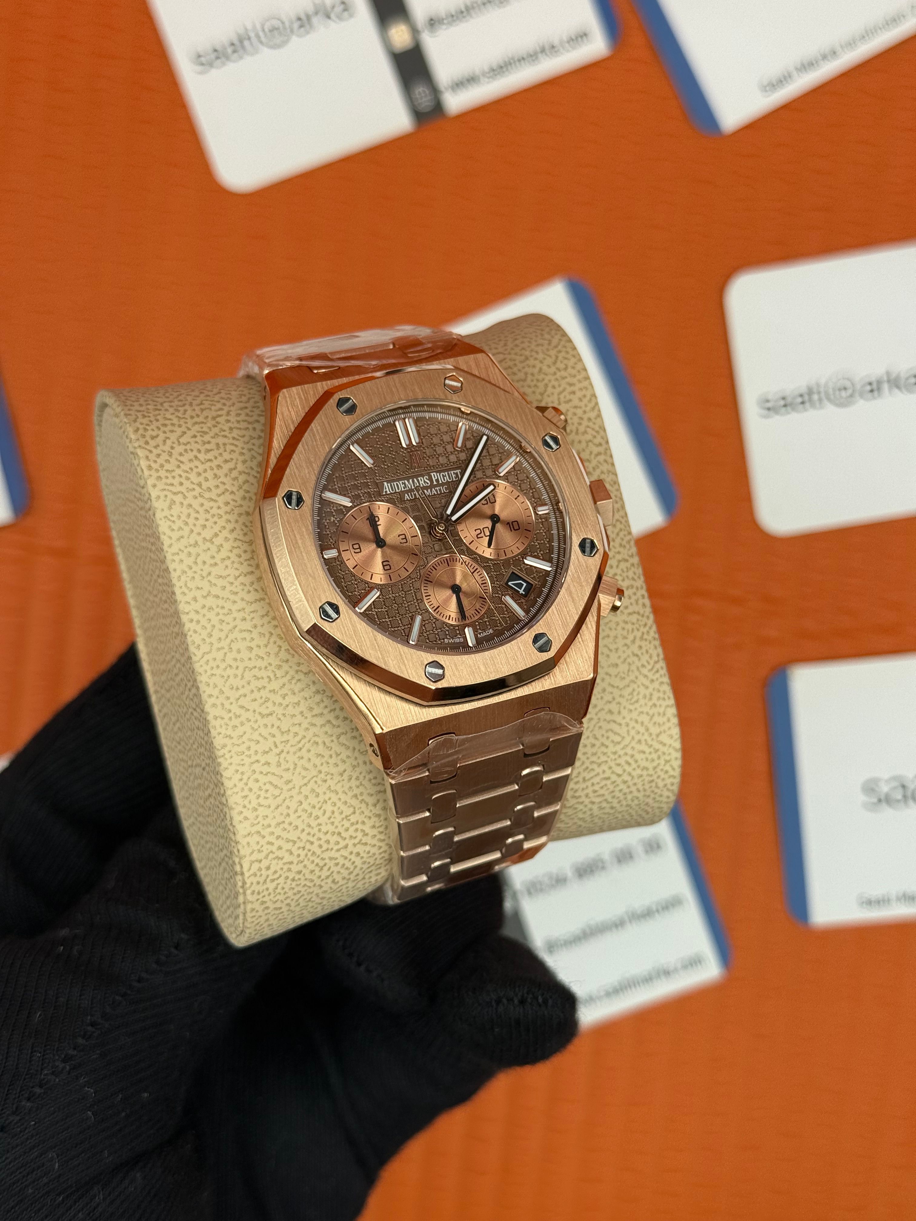 AUDEMARS PİGUET CHOCOLATE DİAL ROSE KASA KORDON ROYAL OAK