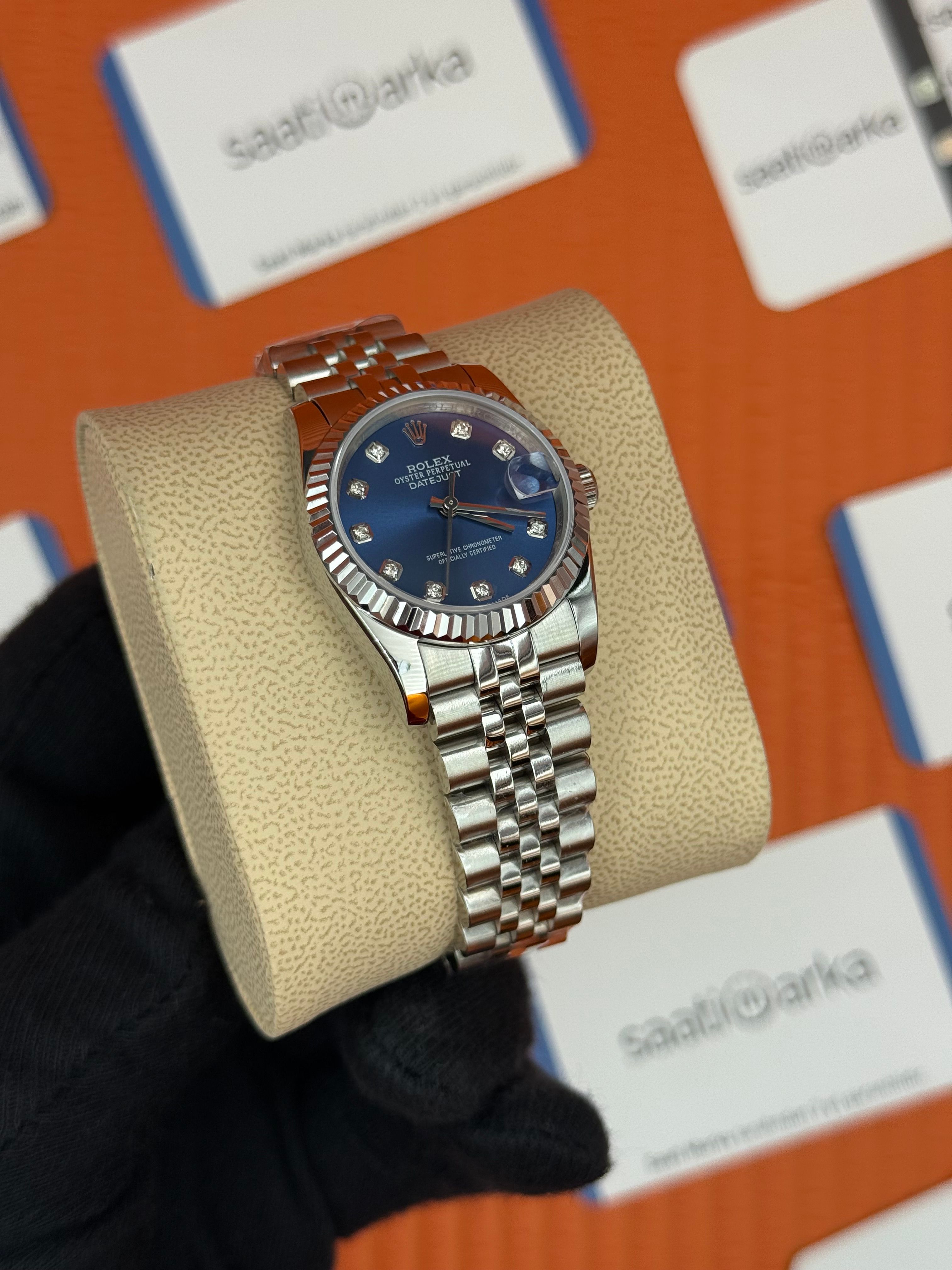 ROLEX datejust 31mm mavi baget taşlı kadran silver jubilee kordon