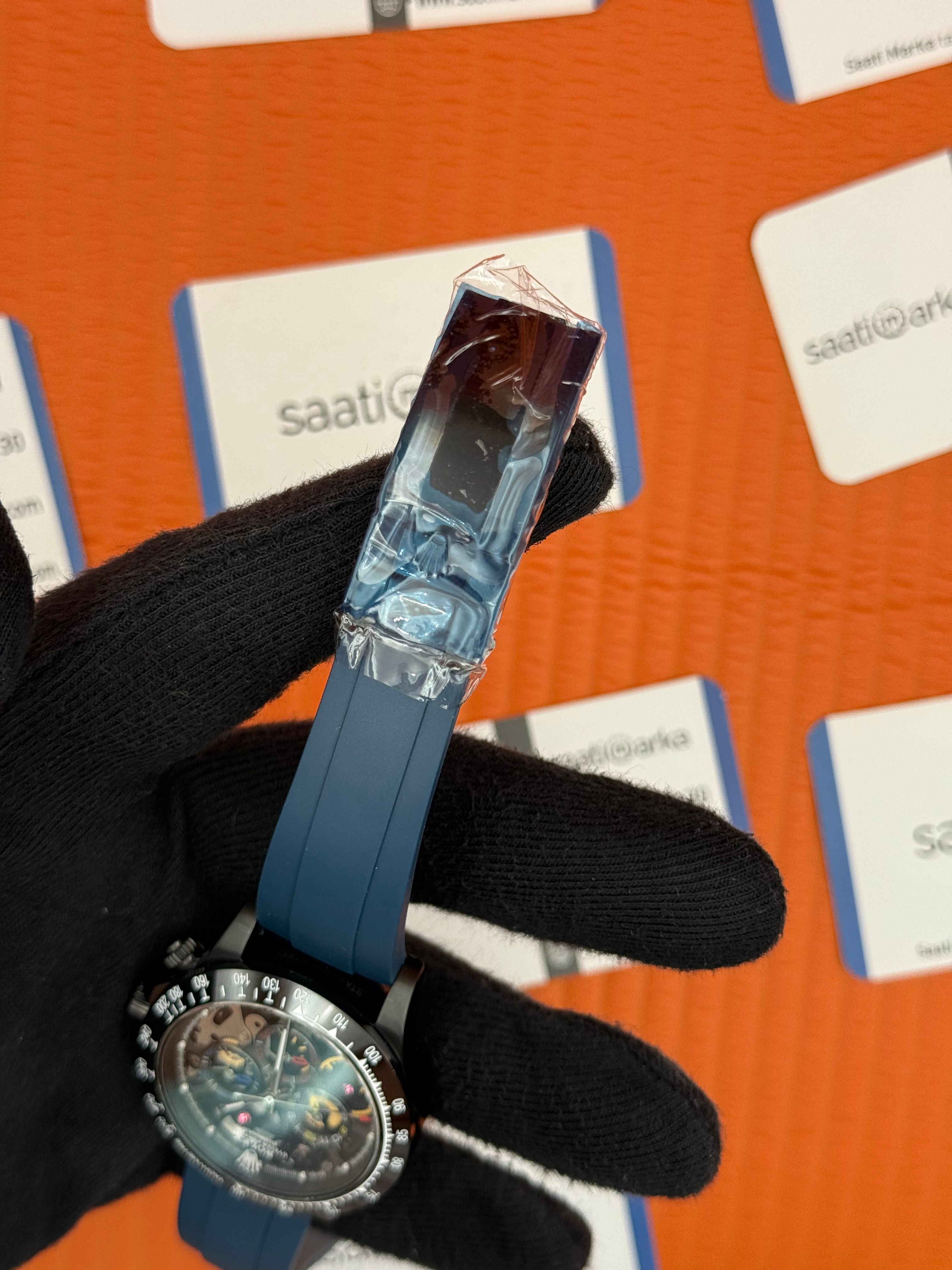 ROLEX Daytona juan pablo montoya lacivert kauçuk kordon siyah kasa