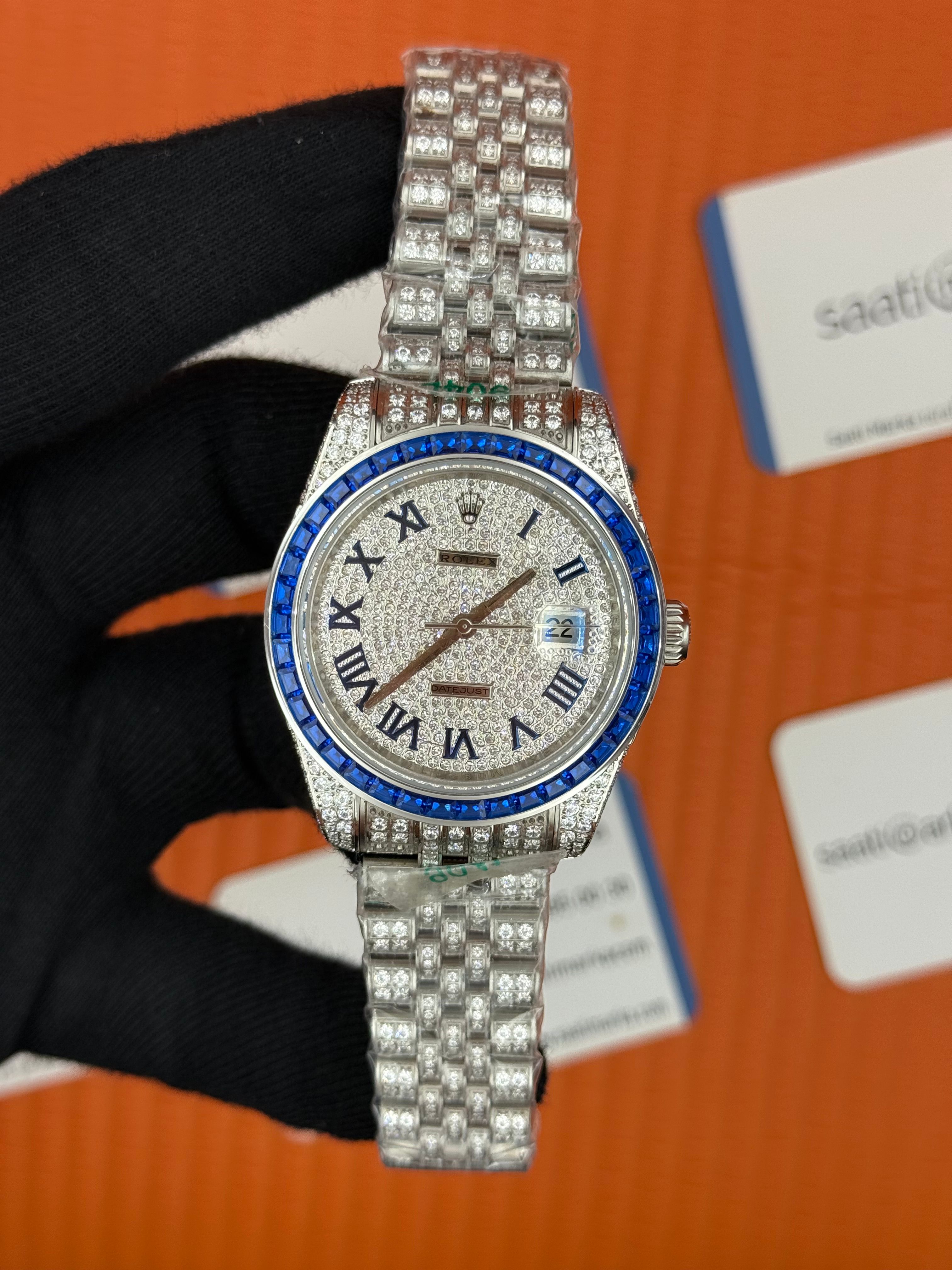 ROLEX Datejust full diamond 41mm silver